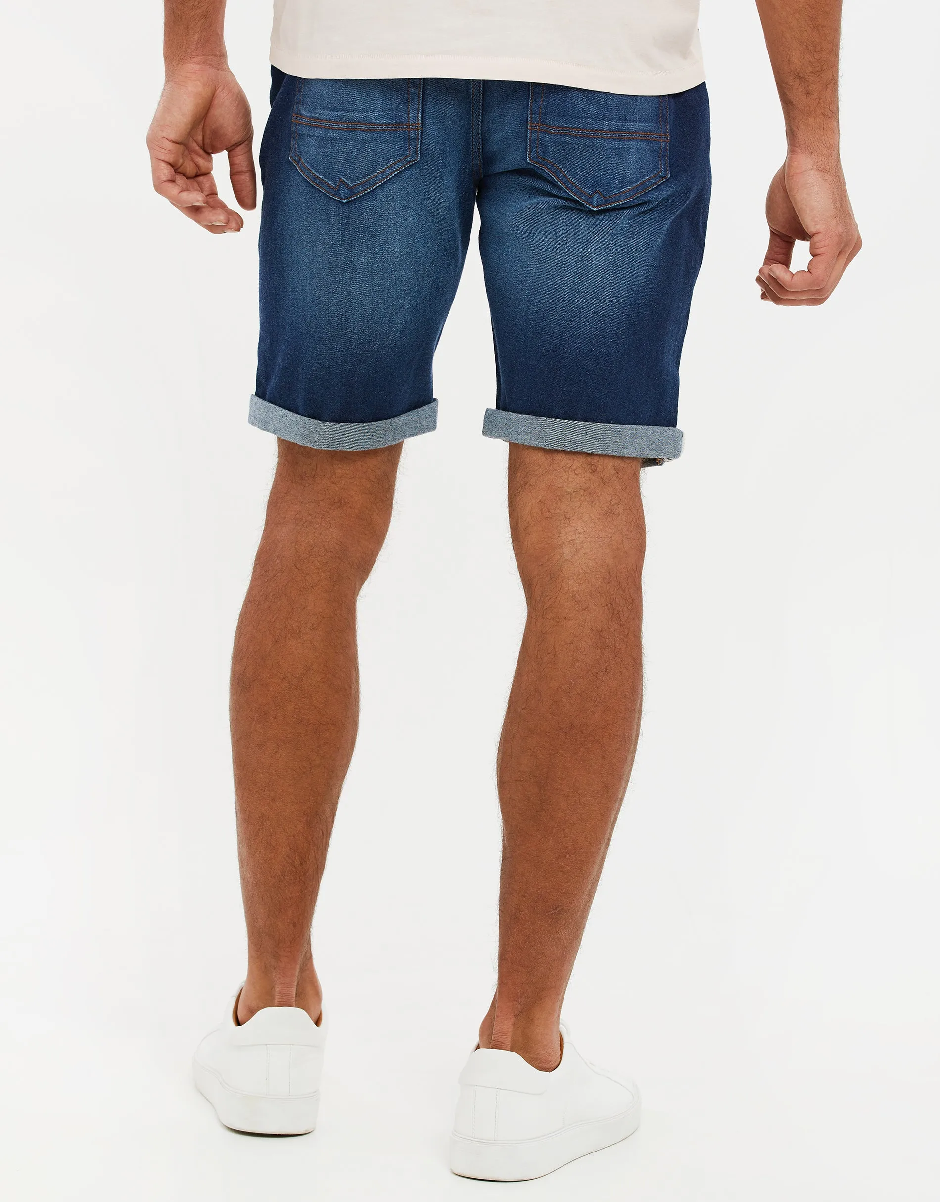 Men's Mid Wash Blue Denim Shorts sold by Threadbare product image thumbnail 2