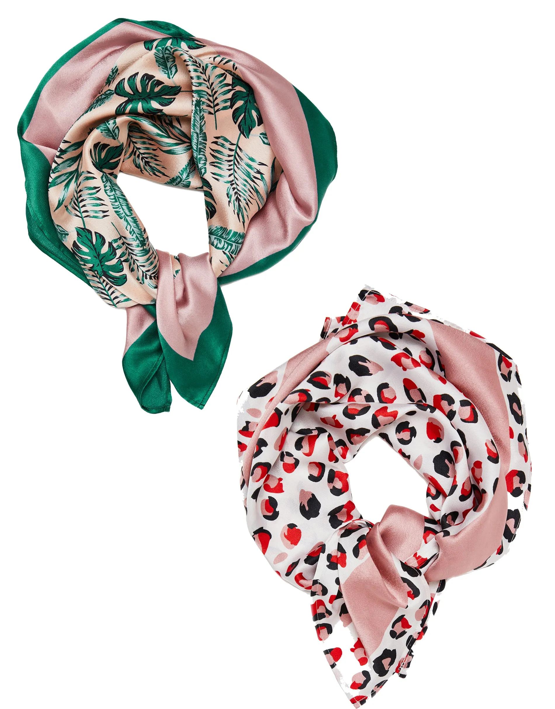 Women's Pink Printed Satin Scarves (2 Pack) sold by Threadbare