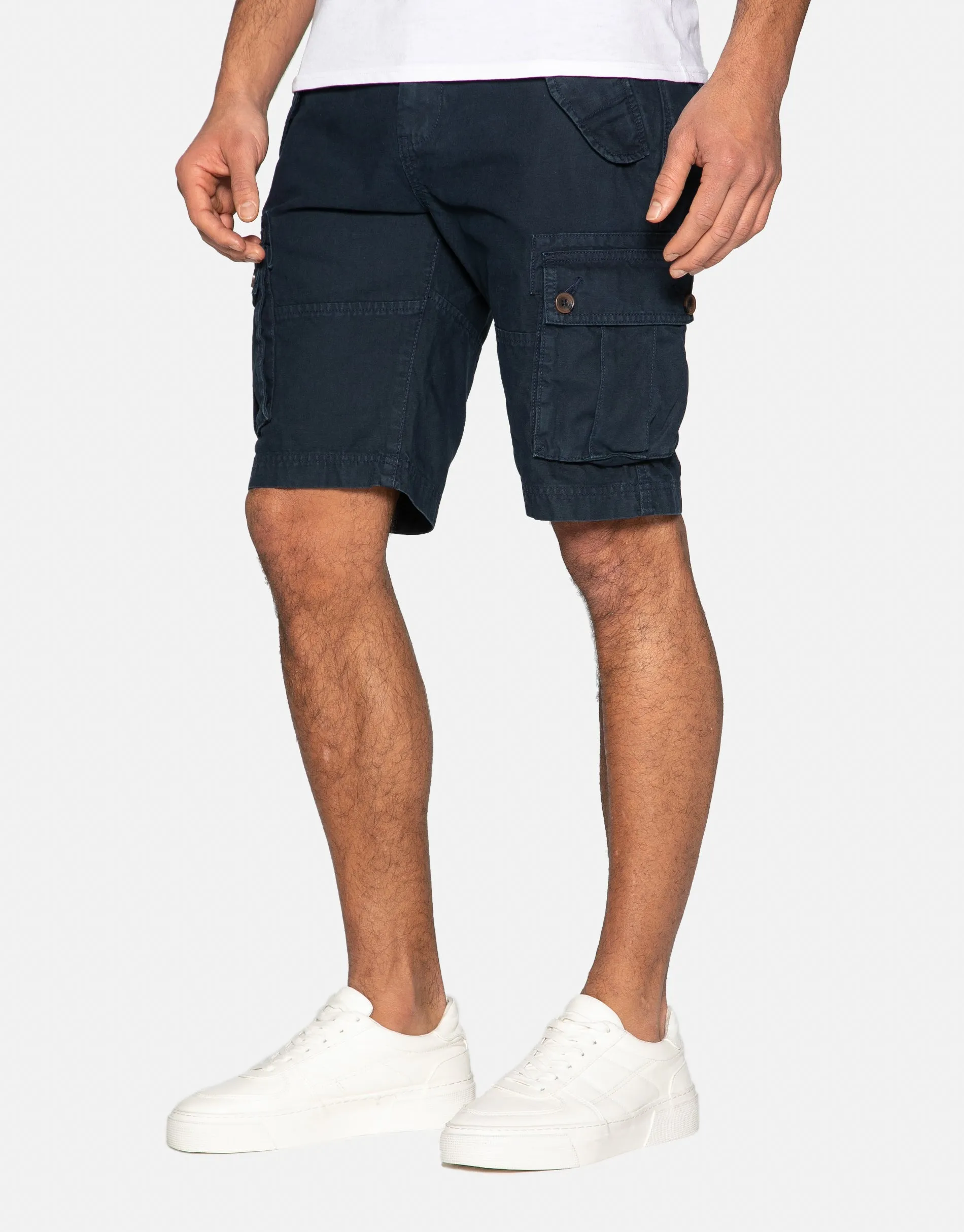 Men's Navy Cargo Shorts sold by Threadbare