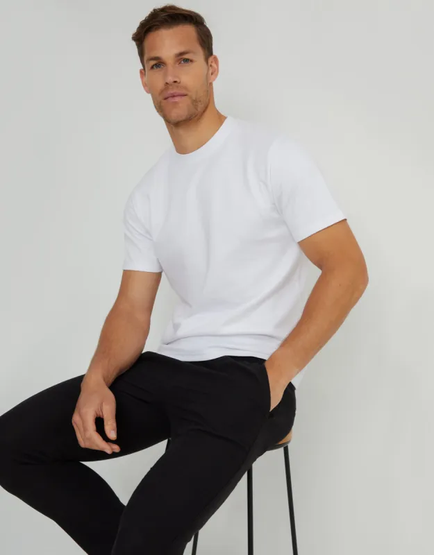 Men's White Textured T-Shirt sold by Threadbare