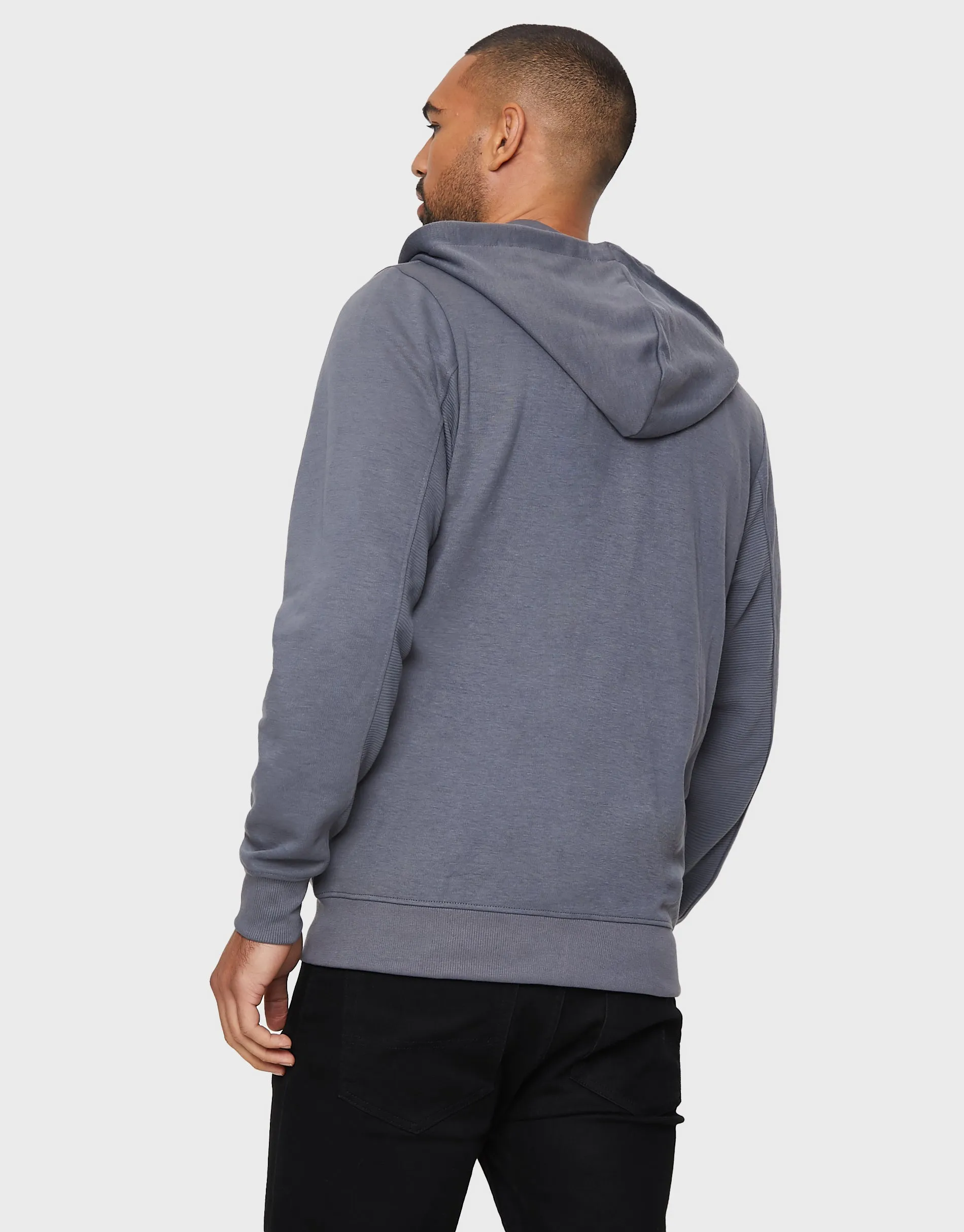 Men's Slate Fleece Zip-Through Hoodie sold by Threadbare product image thumbnail 2