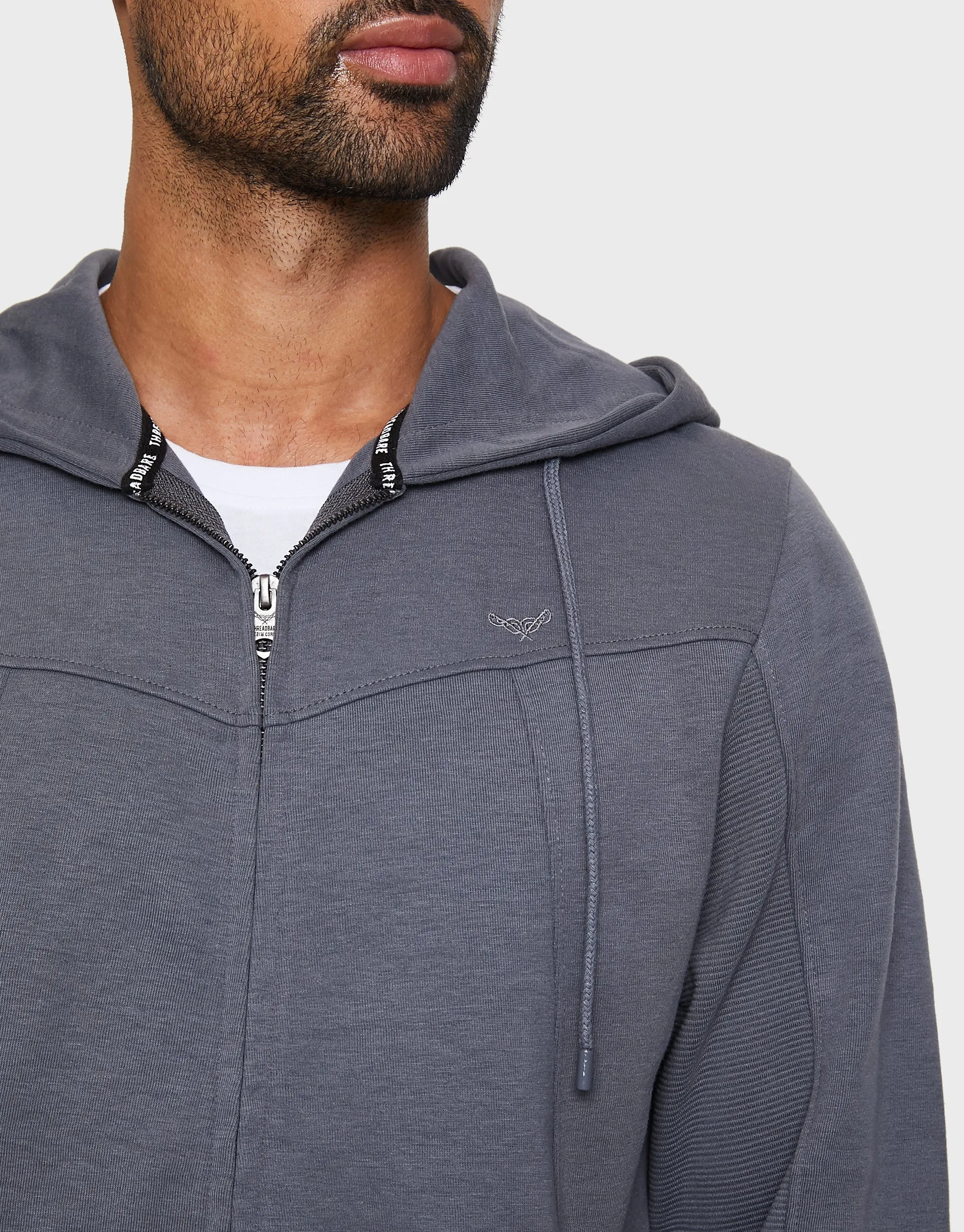 Men's Slate Fleece Zip-Through Hoodie sold by Threadbare product image thumbnail 4