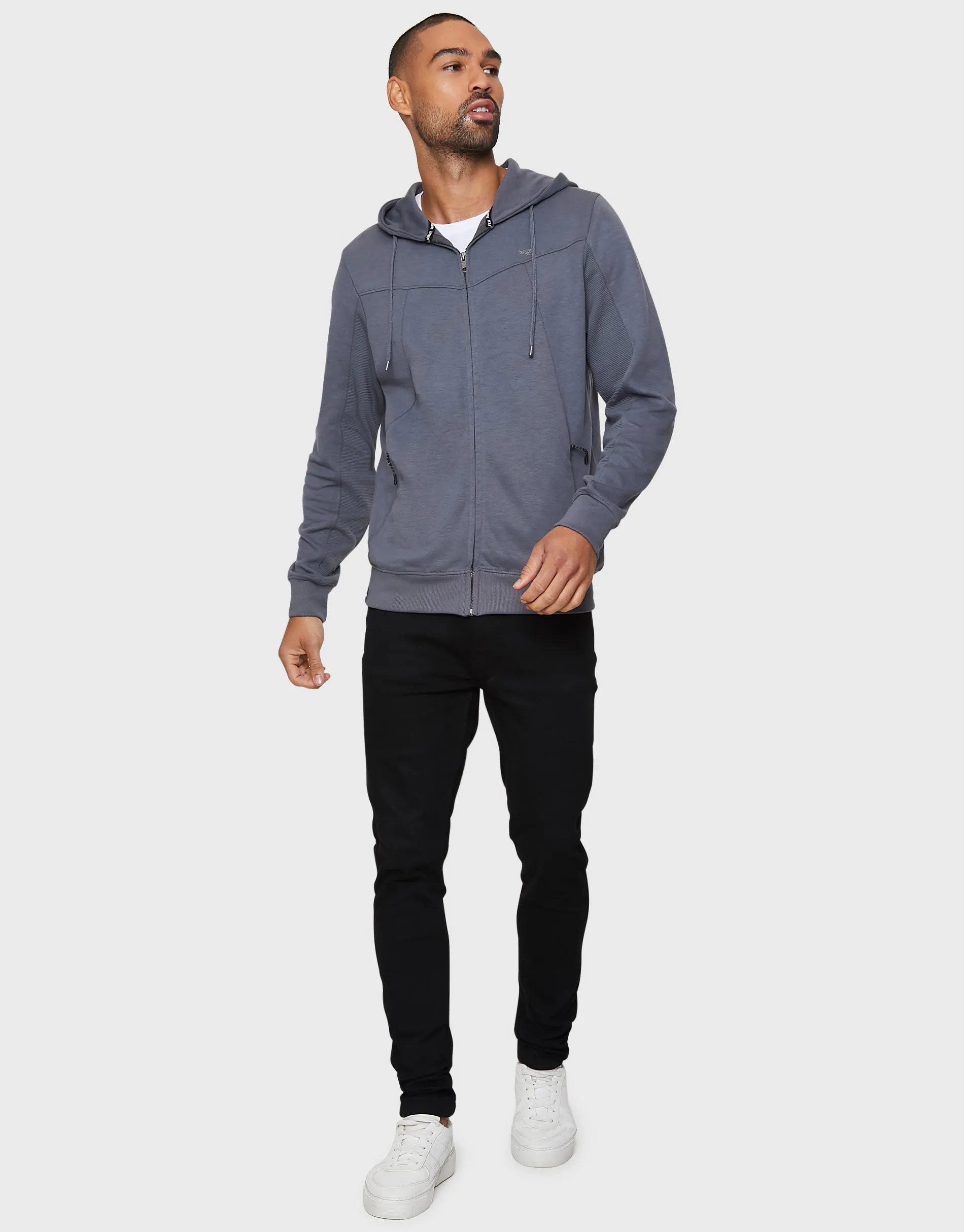 Men's Slate Fleece Zip-Through Hoodie sold by Threadbare product image thumbnail 3