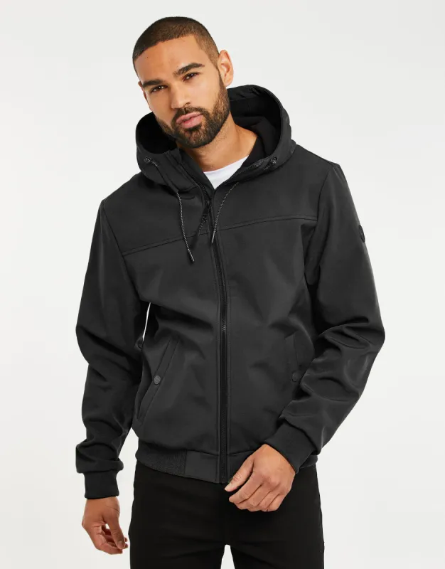Men's Black Lightweight Hooded Jacket sold by Threadbare