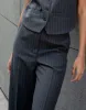 Women's Charcoal Pinstripe Wide Leg Tailored Trousers sold by Threadbare