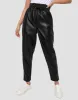 Women's Black PU Leather Joggers sold by Threadbare