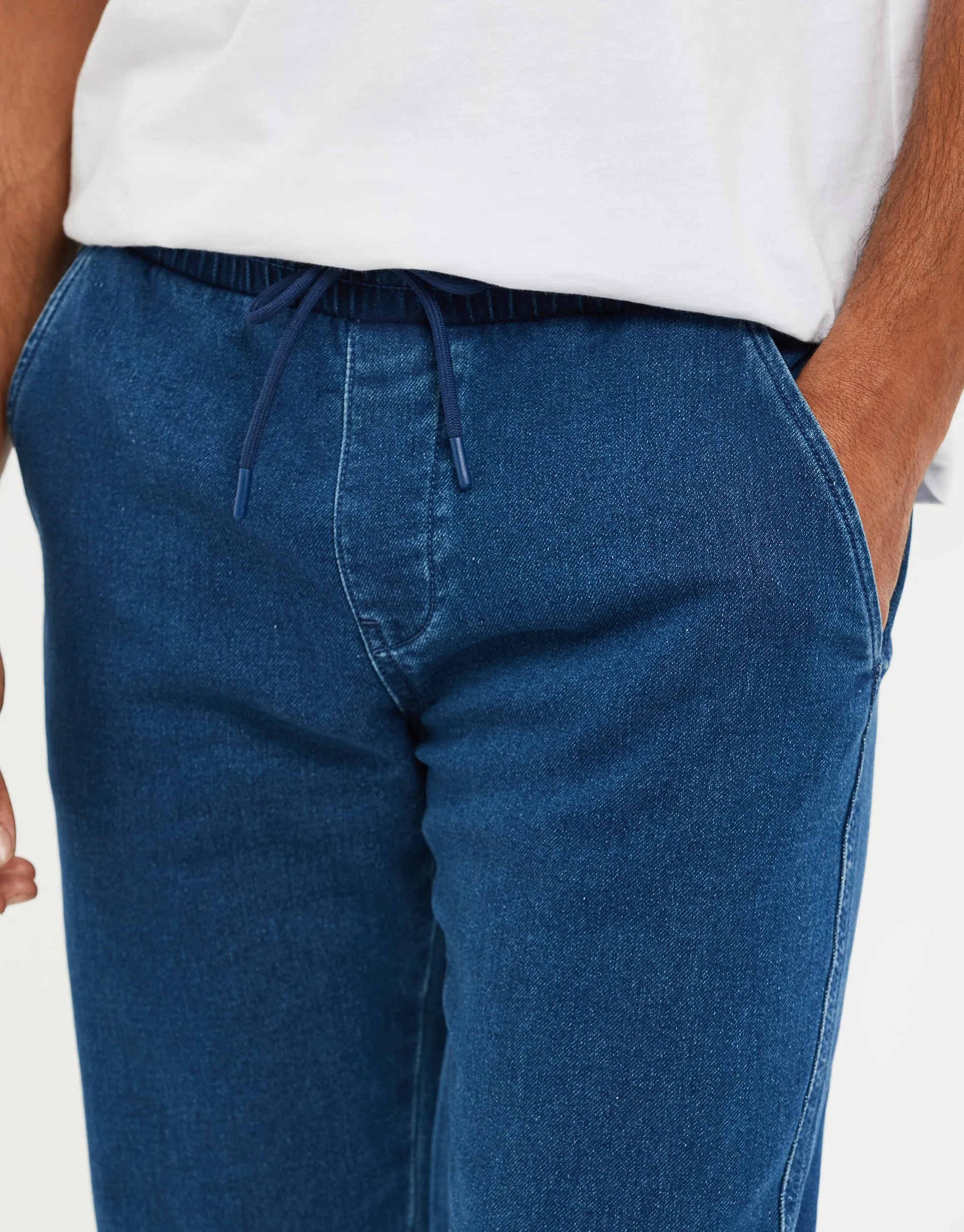 Men's Blue Wash Jean Joggers sold by Threadbare product image thumbnail 4