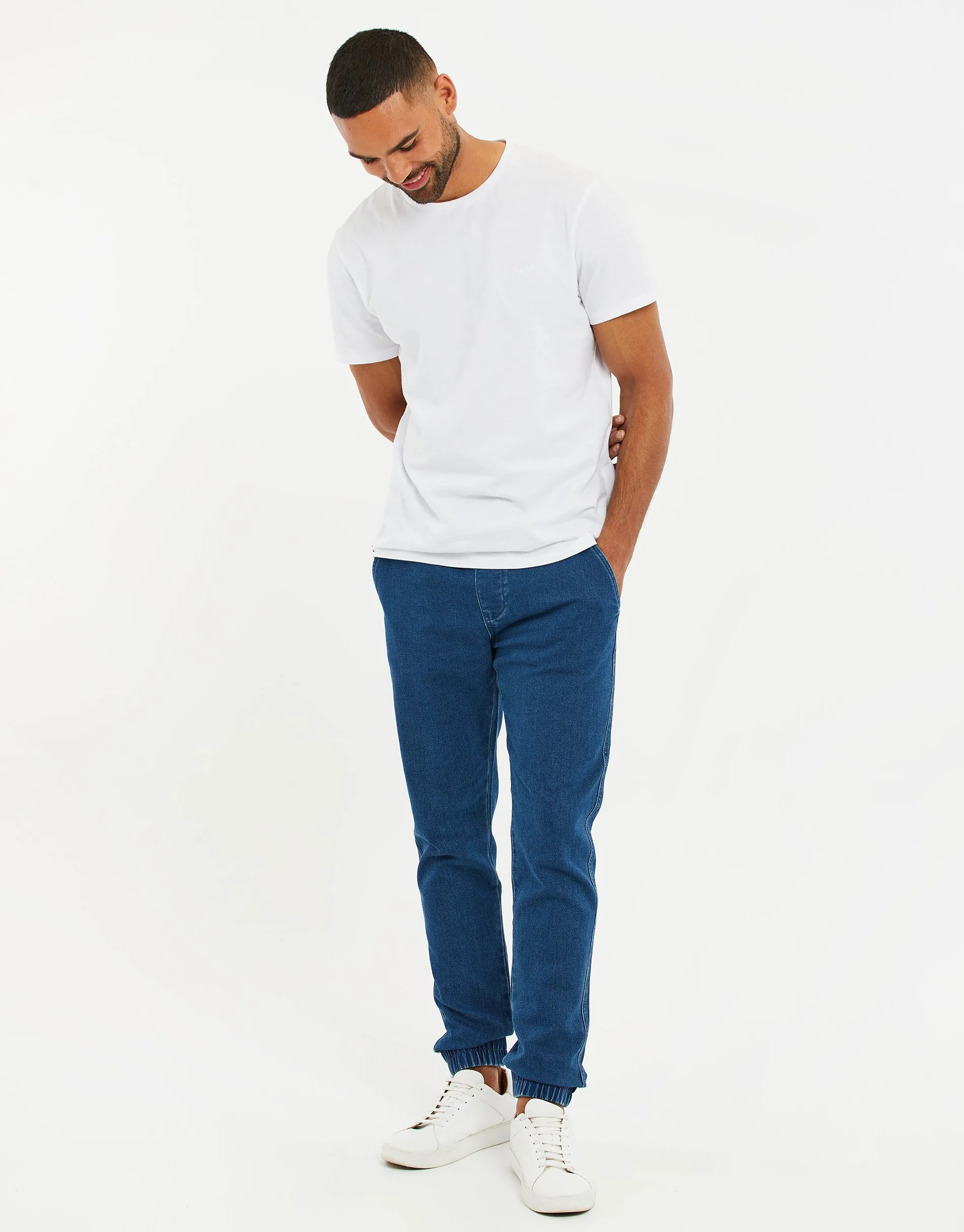 Men's Blue Wash Jean Joggers sold by Threadbare product image thumbnail 3