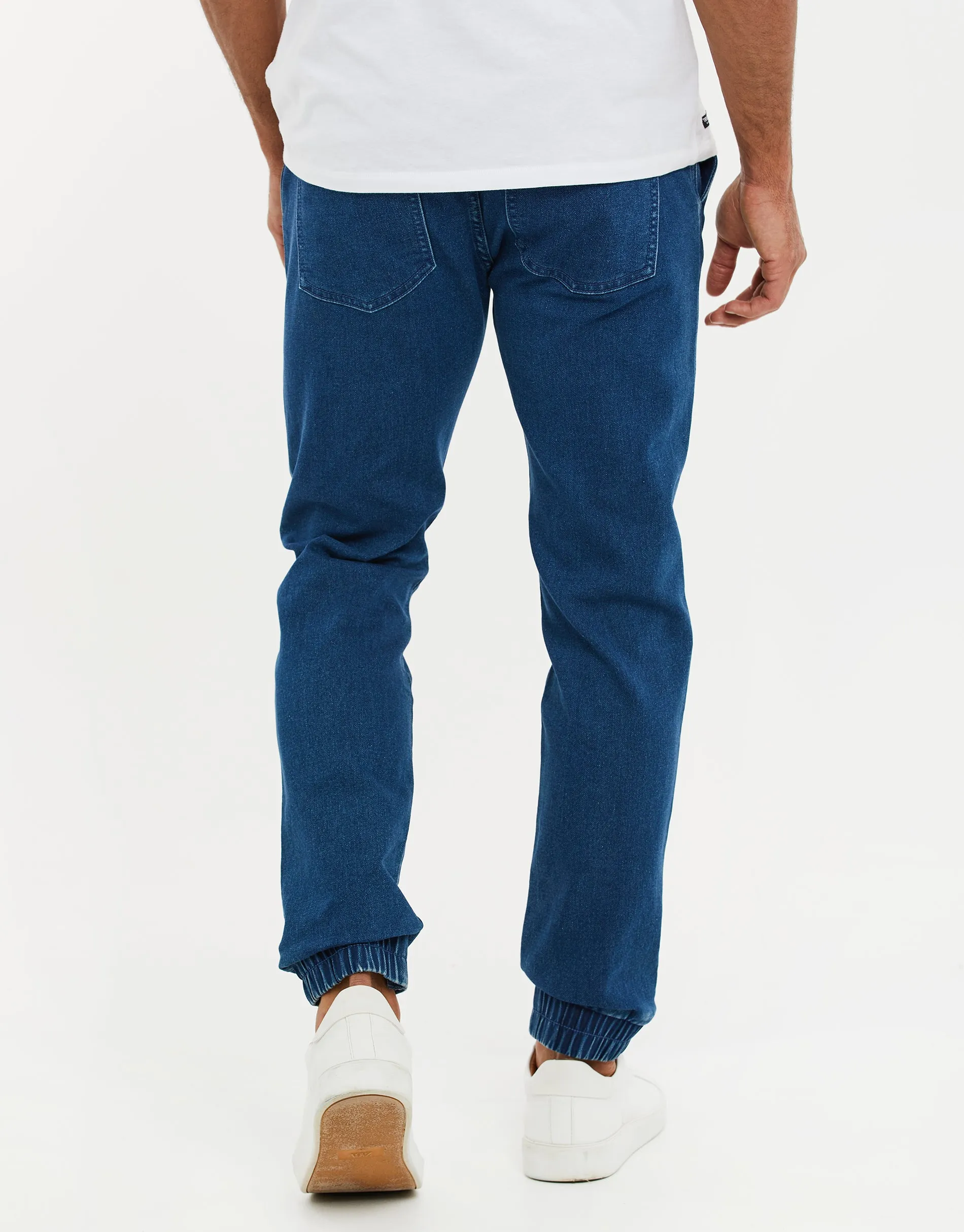 Men's Blue Wash Jean Joggers sold by Threadbare product image thumbnail 2