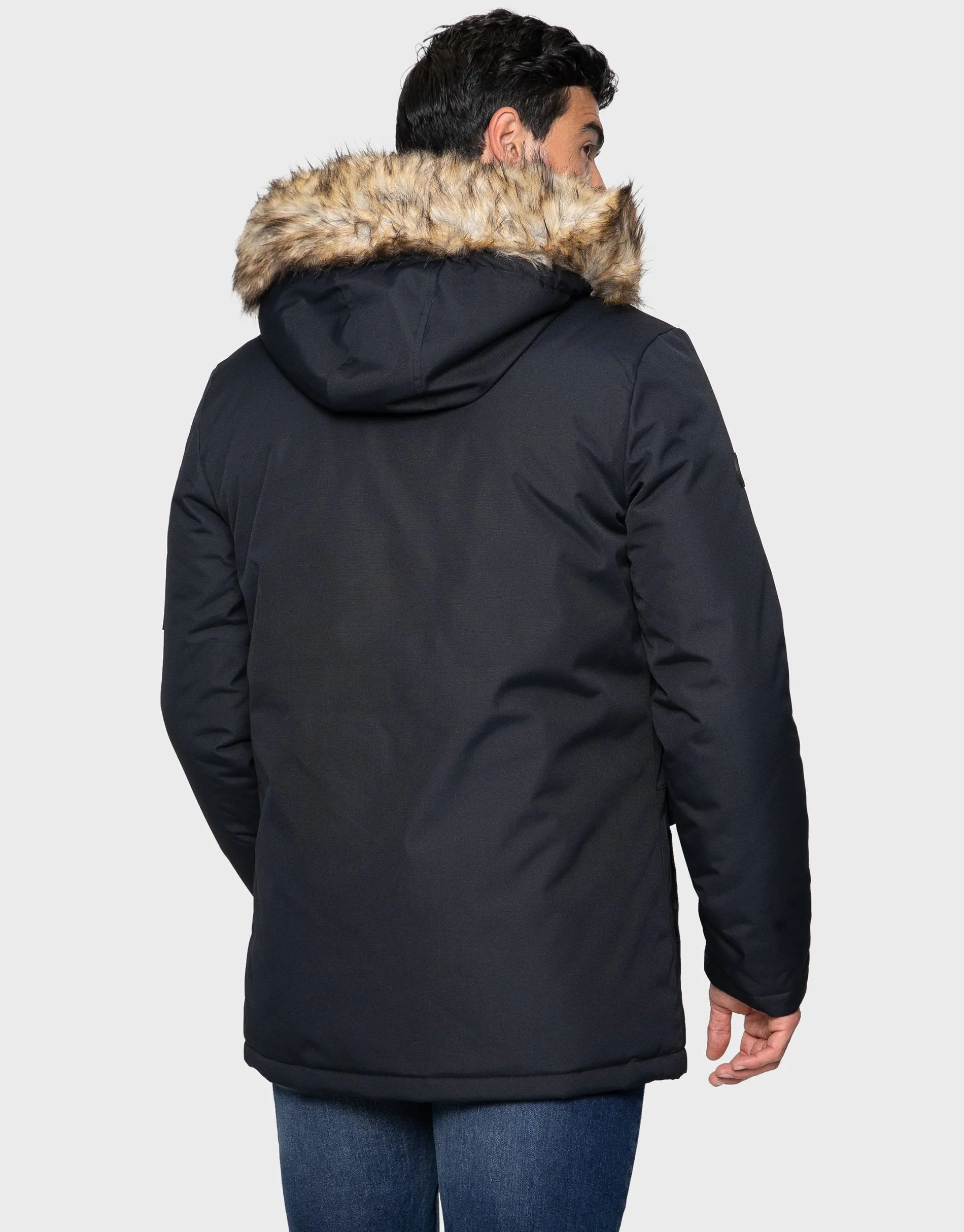 Men's Navy Parka Jacket sold by Threadbare product image thumbnail 2