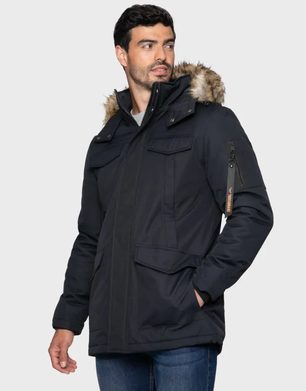 Men's Navy Parka Jacket sold by Threadbare