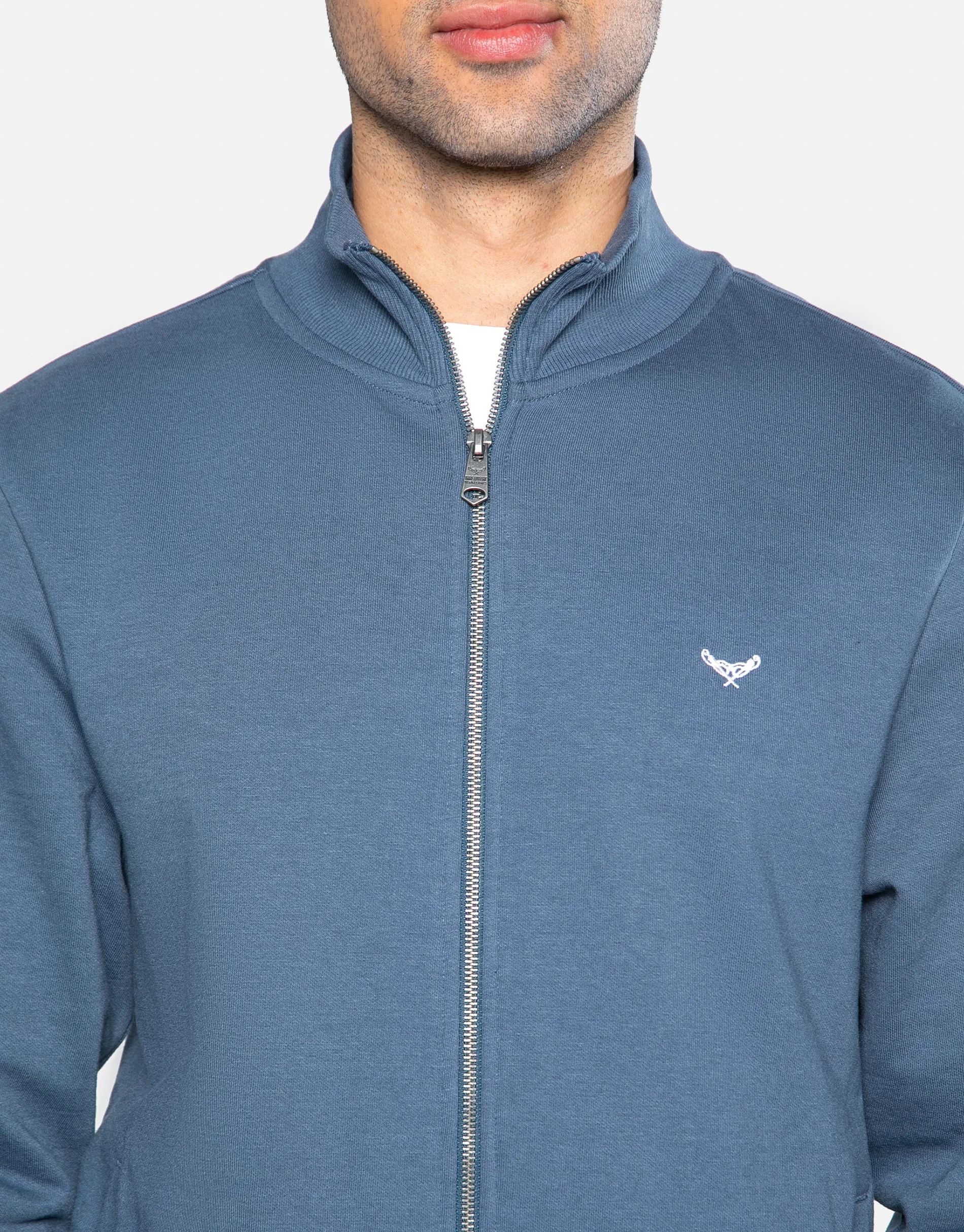 Men's Denim Blue Zip-Up Fleece Jumper sold by Threadbare product image thumbnail 4
