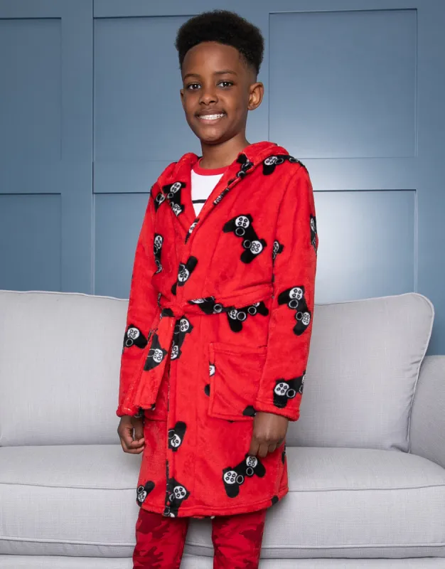 Boys' Red Gaming Dressing Gown sold by Threadbare