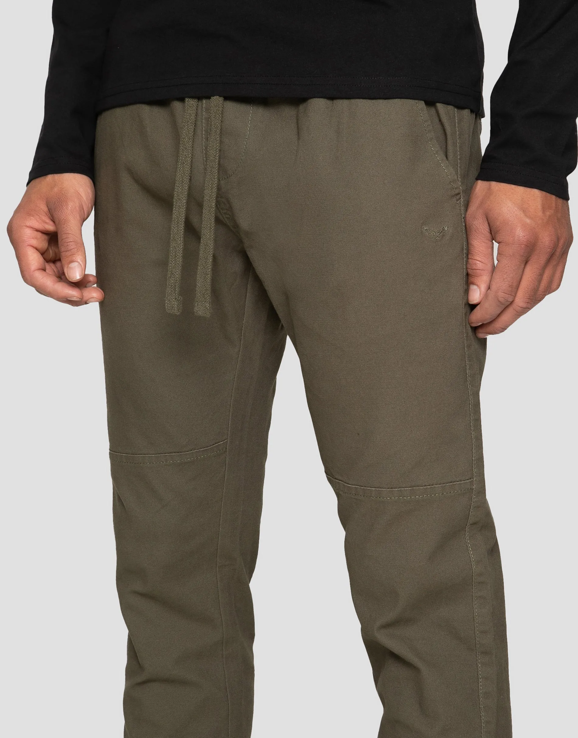 Threadbare Men's Khaki Green Slim Fit Cuffed Trousers sold by Threadbare product image thumbnail 4