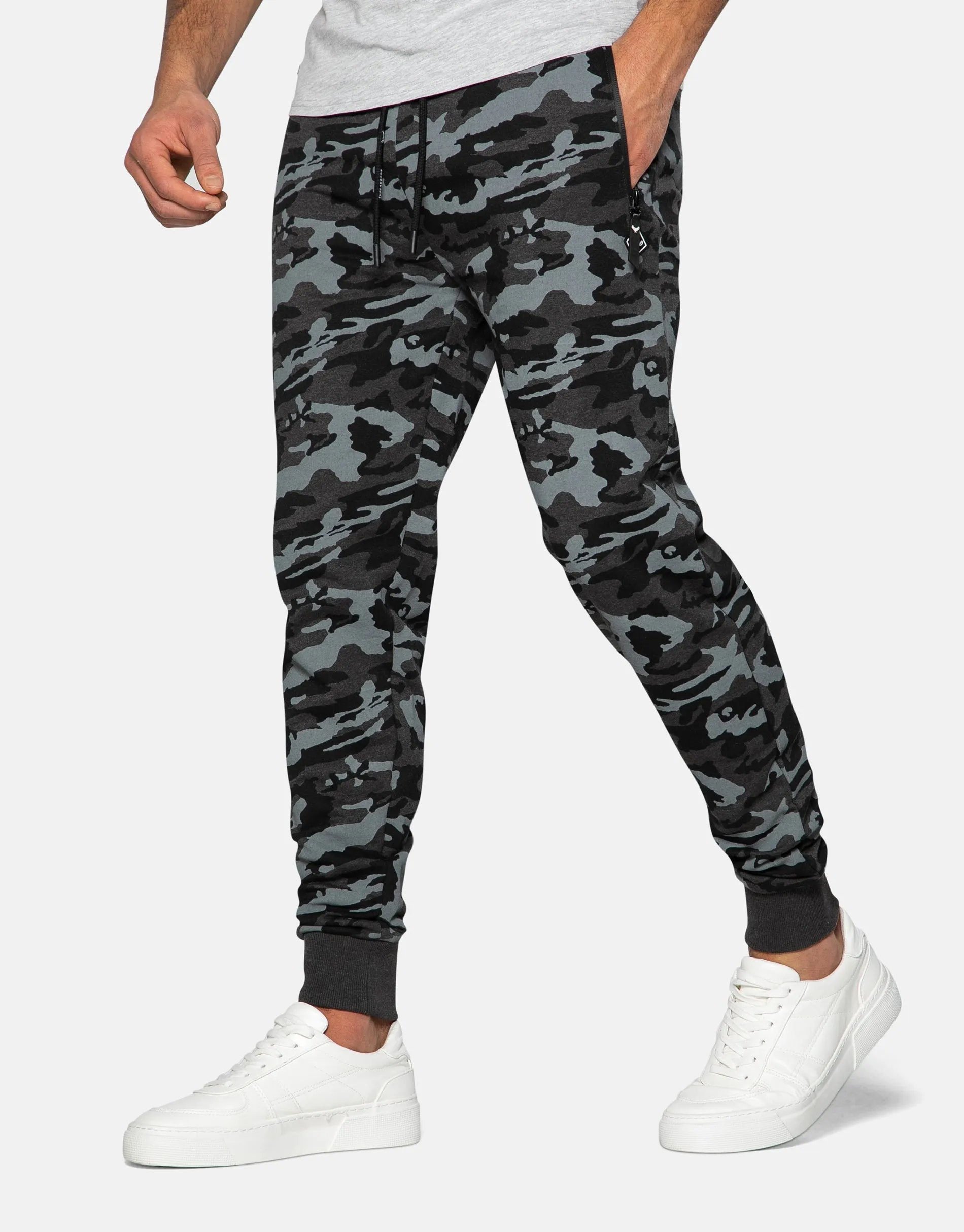 Men's Charcoal Camo Slim Fit Joggers sold by Threadbare