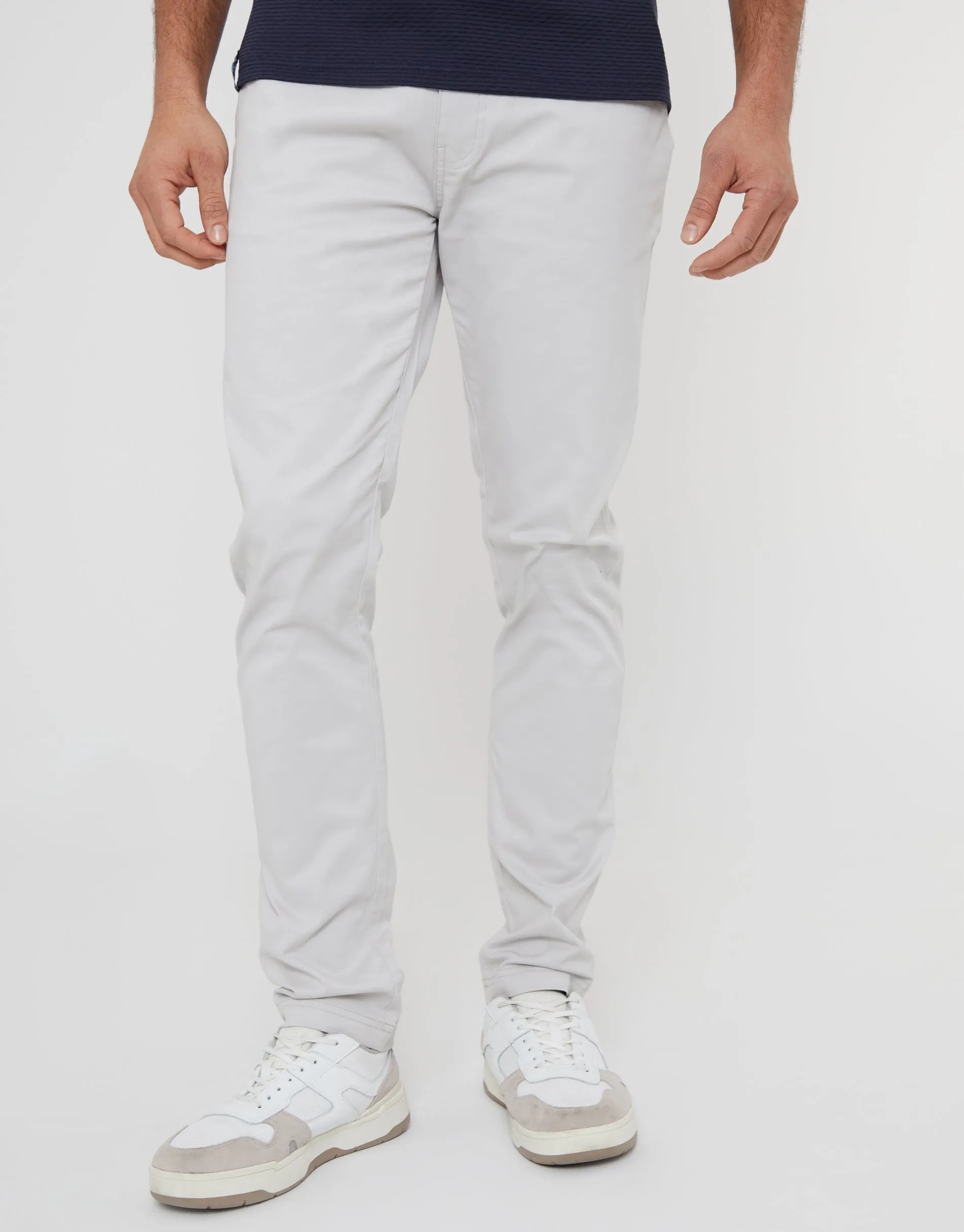 Off White Slim Fit Chino Trousers sold by Threadbare