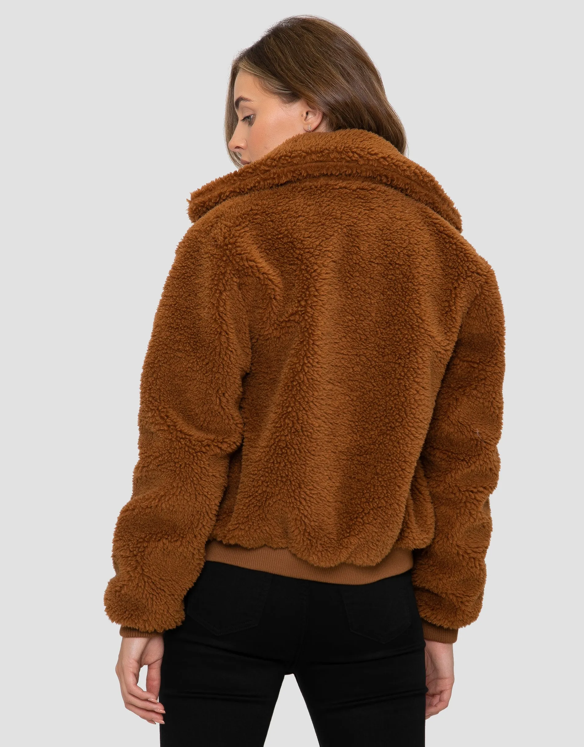 Women's Tan Faux Borg Jacket sold by Threadbare product image thumbnail 2