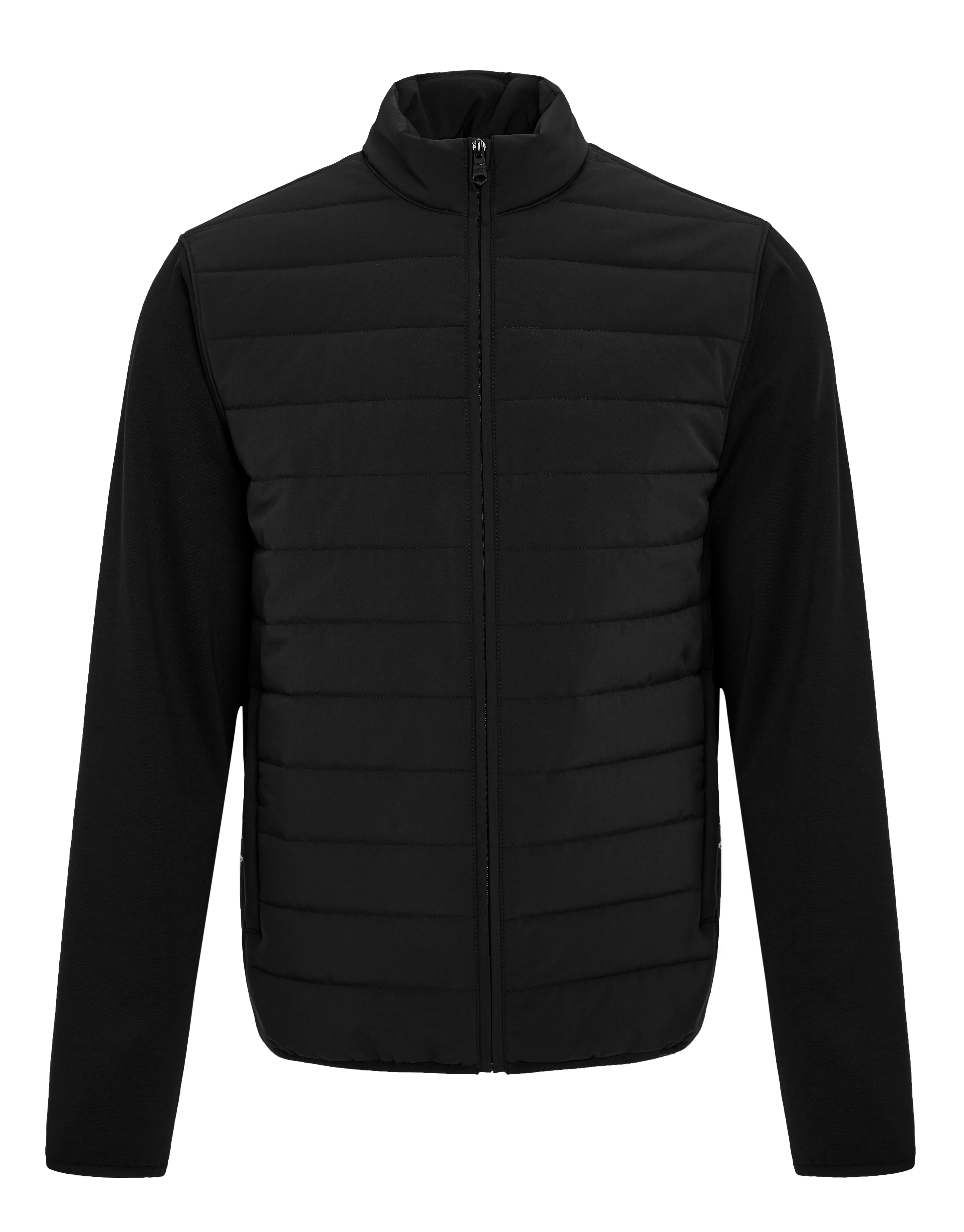 Threadbare Luxe Men's Black Quilted Hybrid Funnel Neck Jacket sold by Threadbare product image thumbnail 5