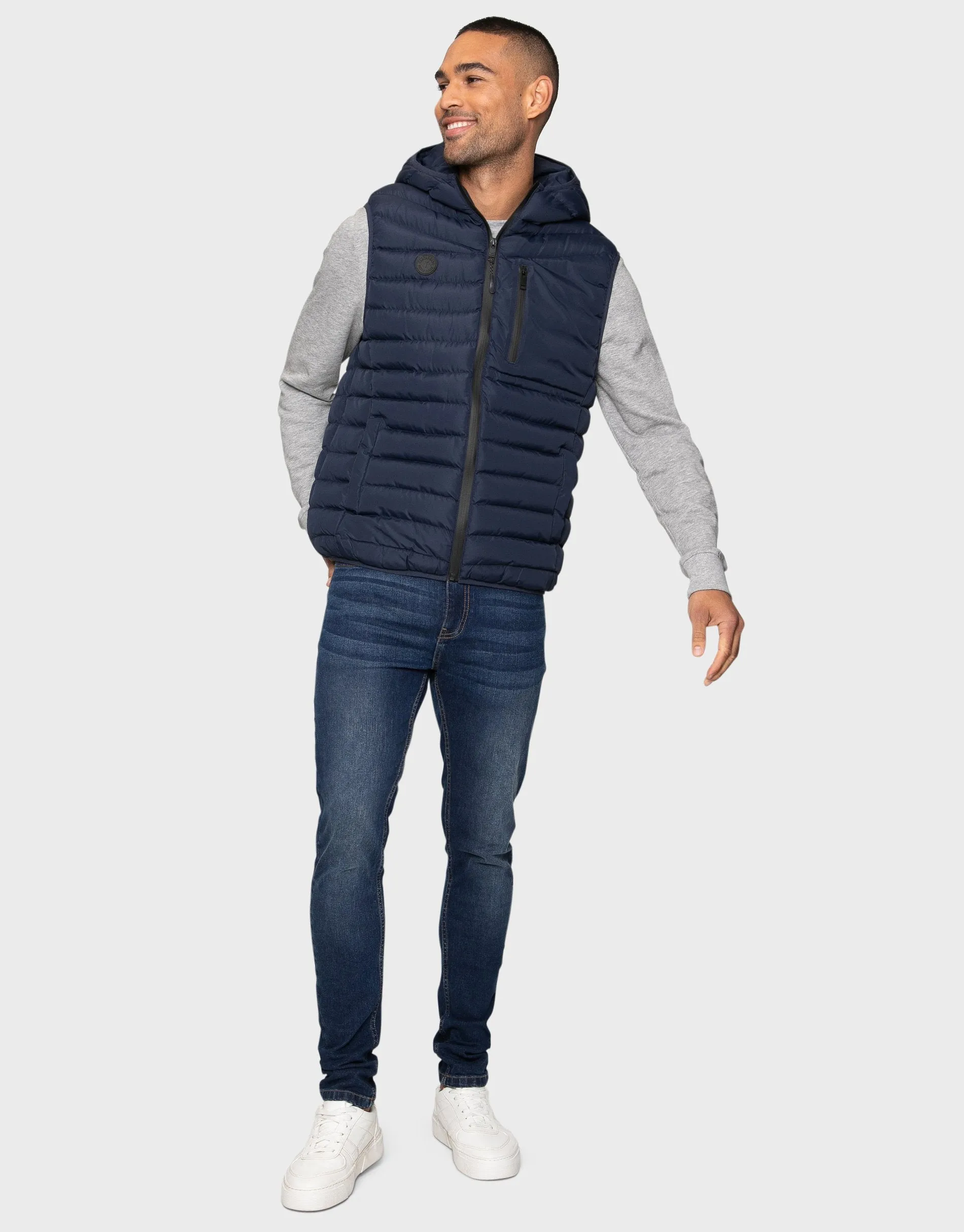 Men's Navy Quilted Gilet sold by Threadbare product image thumbnail 3