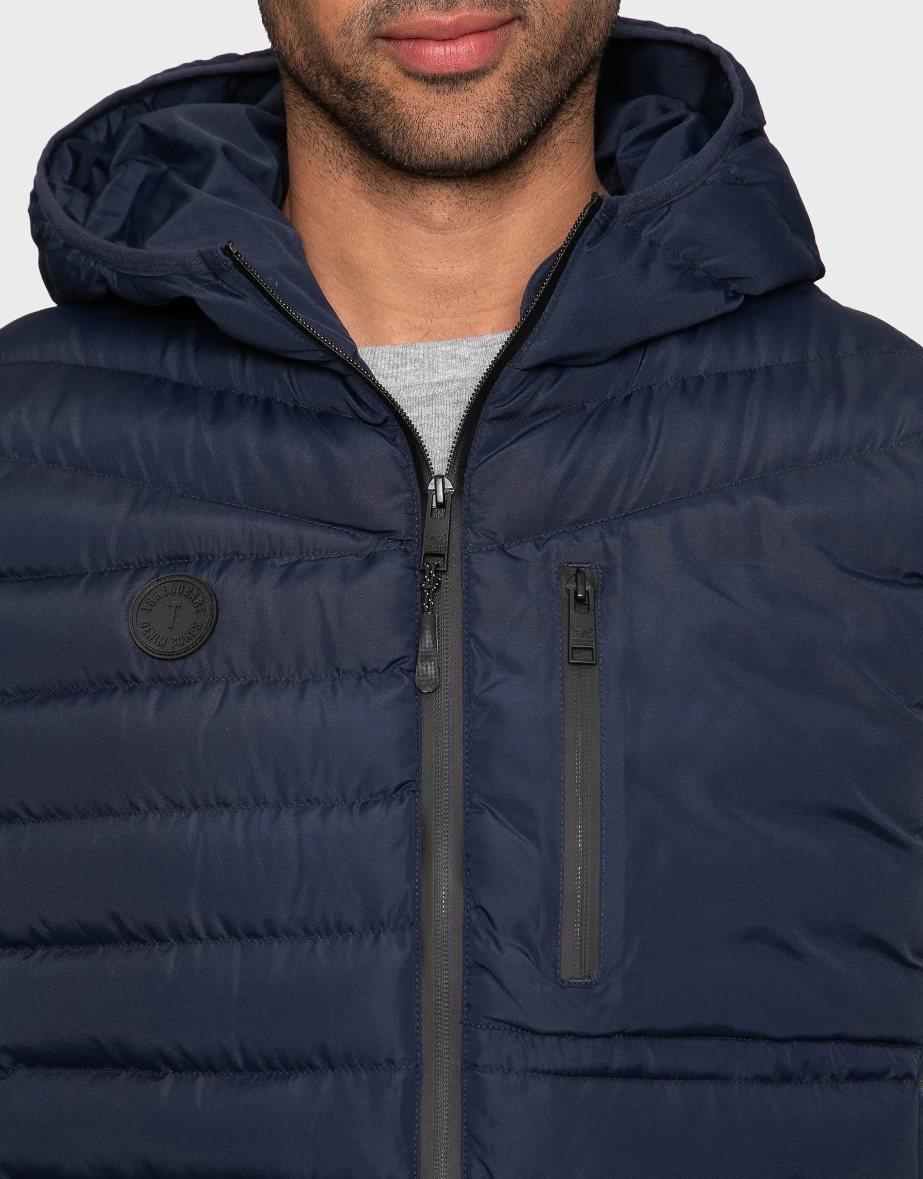Men's Navy Quilted Gilet sold by Threadbare product image thumbnail 4