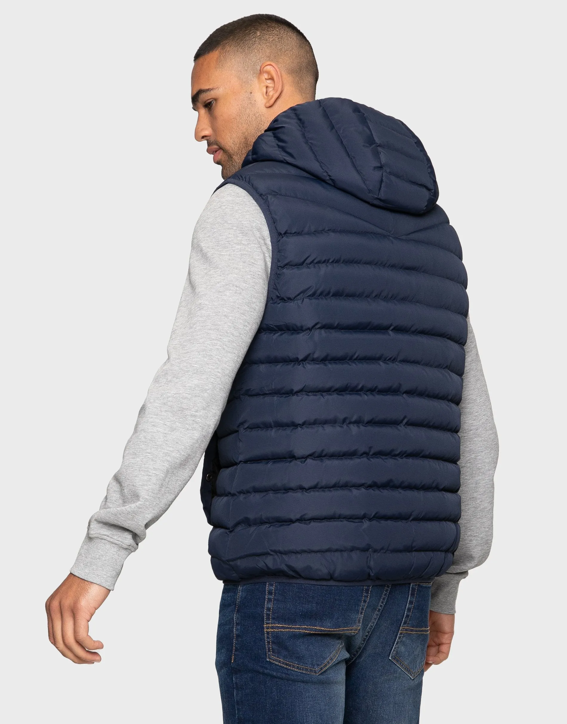 Men's Navy Quilted Gilet sold by Threadbare product image thumbnail 2