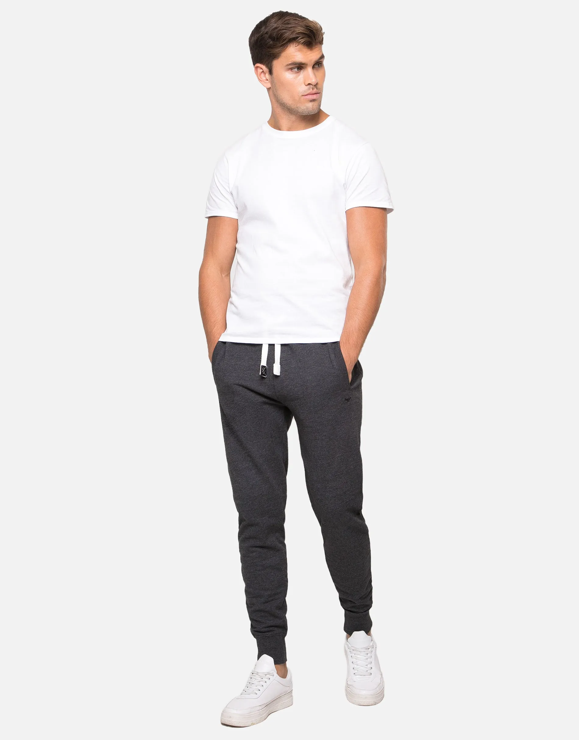 Men's Dark Grey Plain Joggers sold by Threadbare product image thumbnail 3