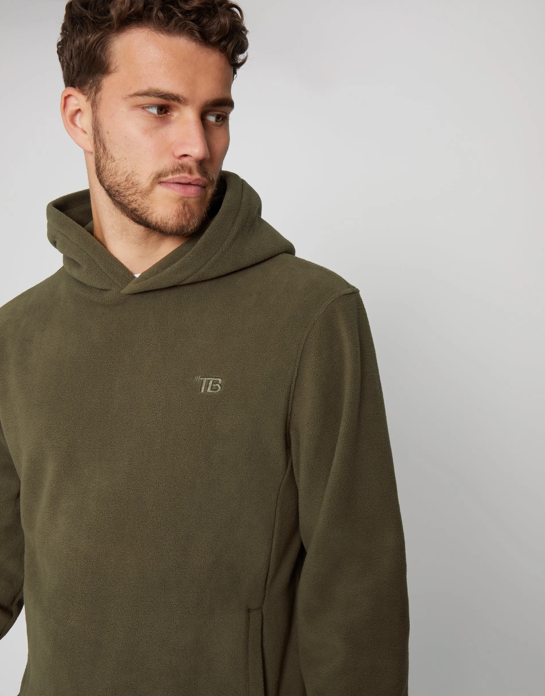 Men's Khaki Fitness Pullover Hoodie sold by Threadbare product image thumbnail 4