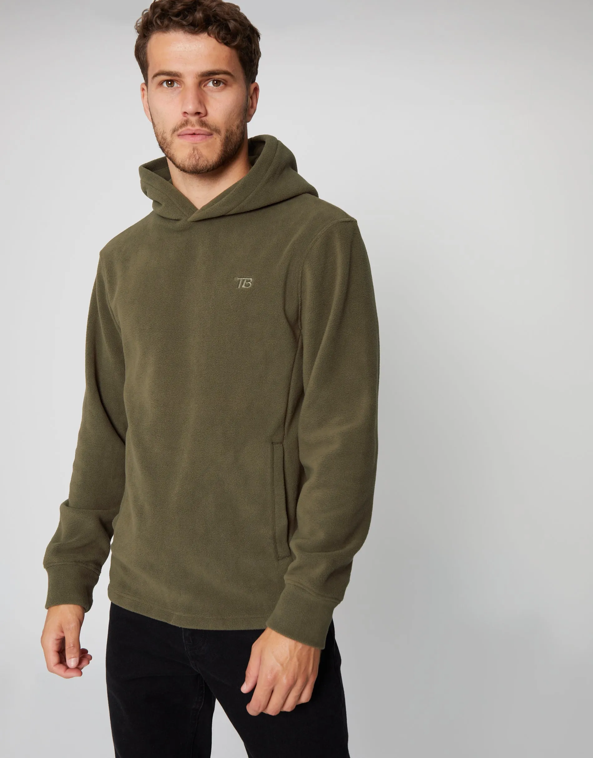 Men's Khaki Fitness Pullover Hoodie sold by Threadbare