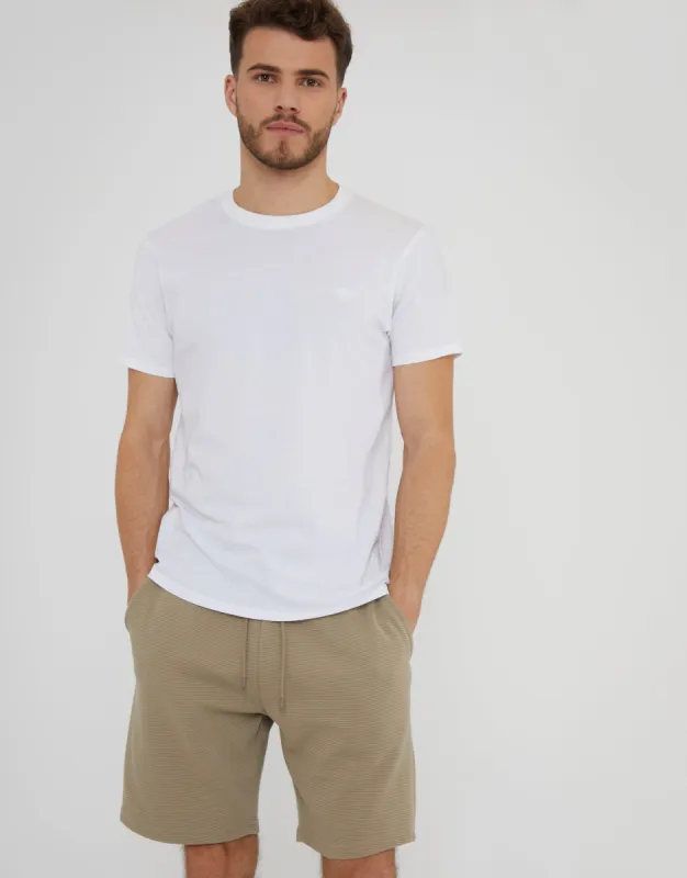 Men's Stone Ottoman Rib Sweat Shorts sold by Threadbare