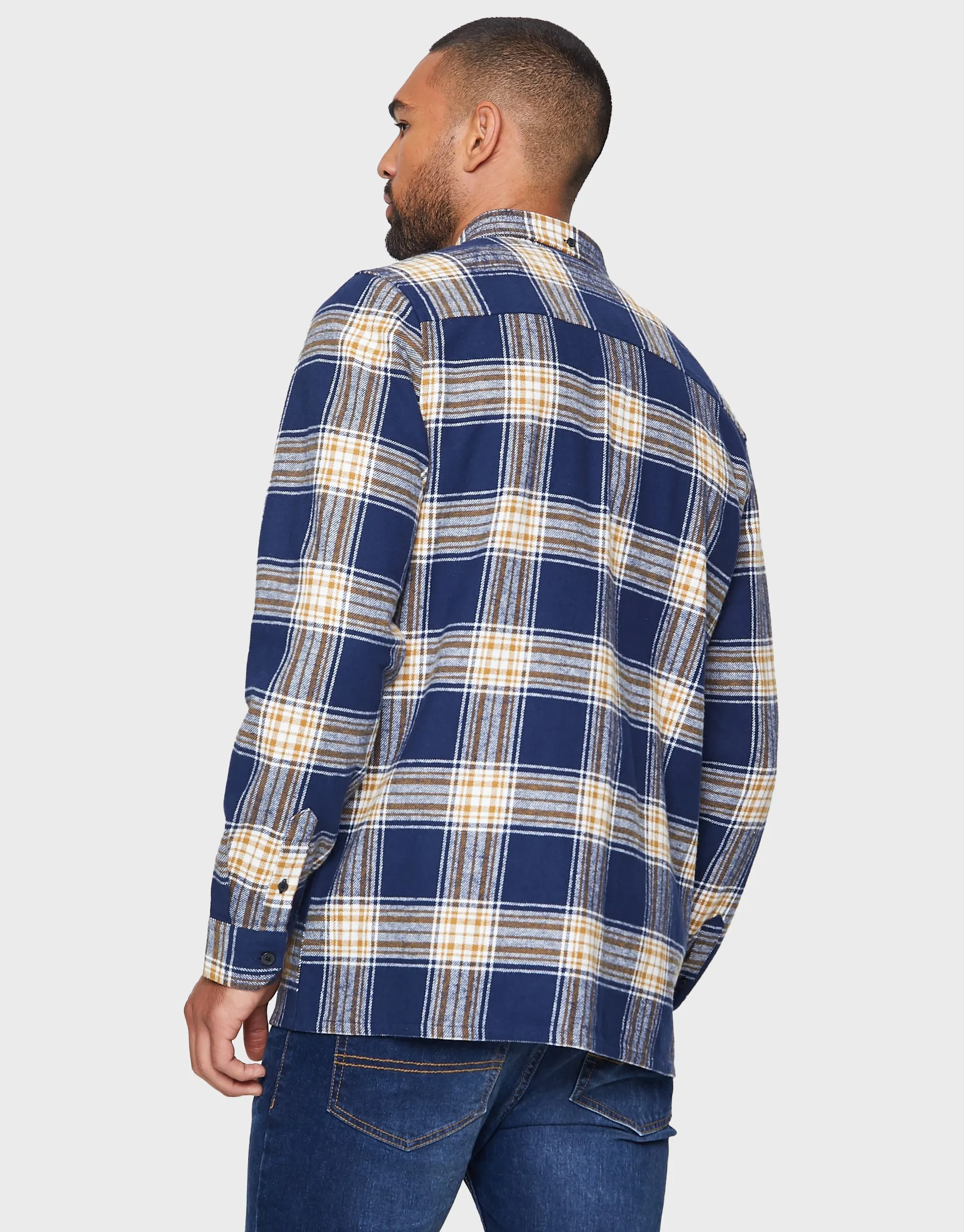 Men's Blue Check Long Sleeve Shirt sold by Threadbare product image thumbnail 2