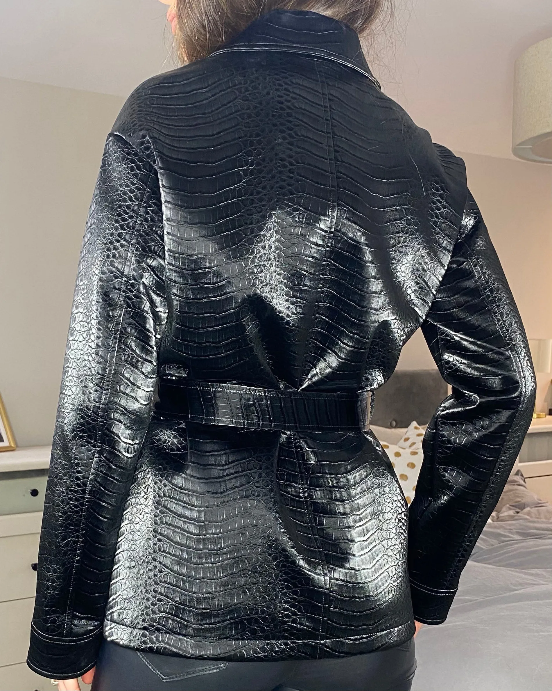 Women's Black PU Leather Jacket sold by Threadbare product image thumbnail 2