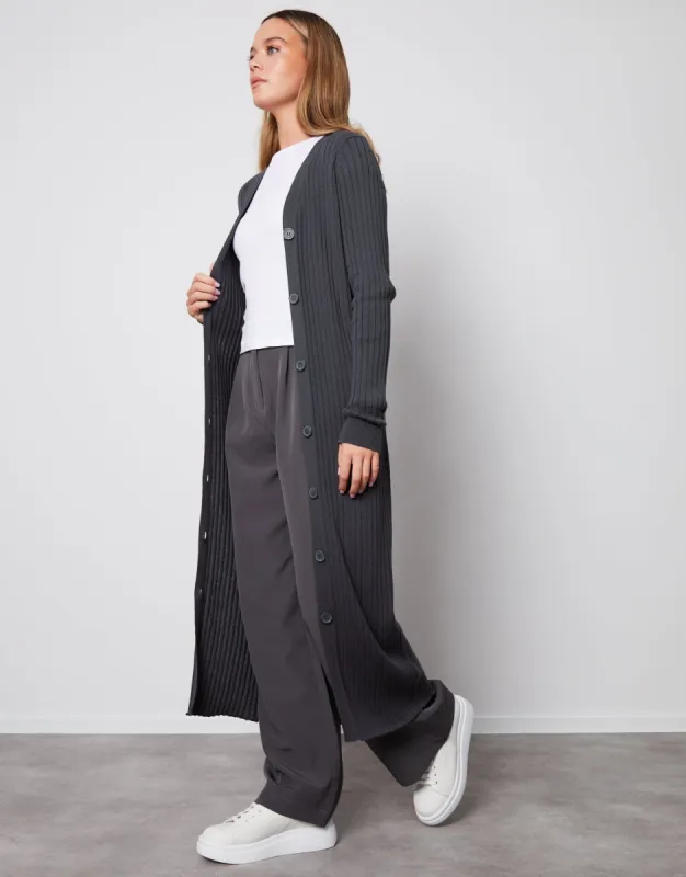 Women's Grey Button Down Knitted Dress sold by Threadbare