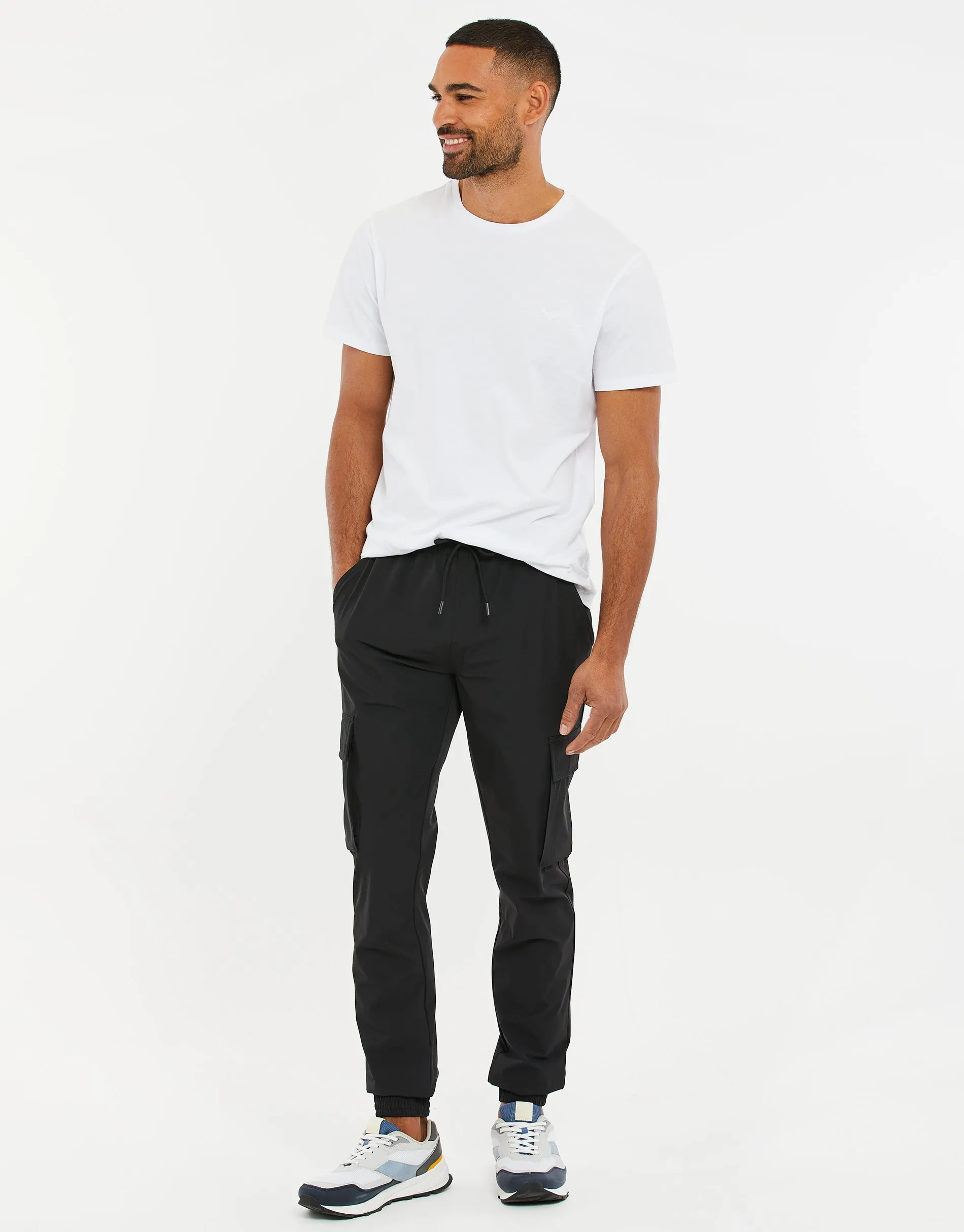 Men's Black Cargo Trousers sold by Threadbare product image thumbnail 3