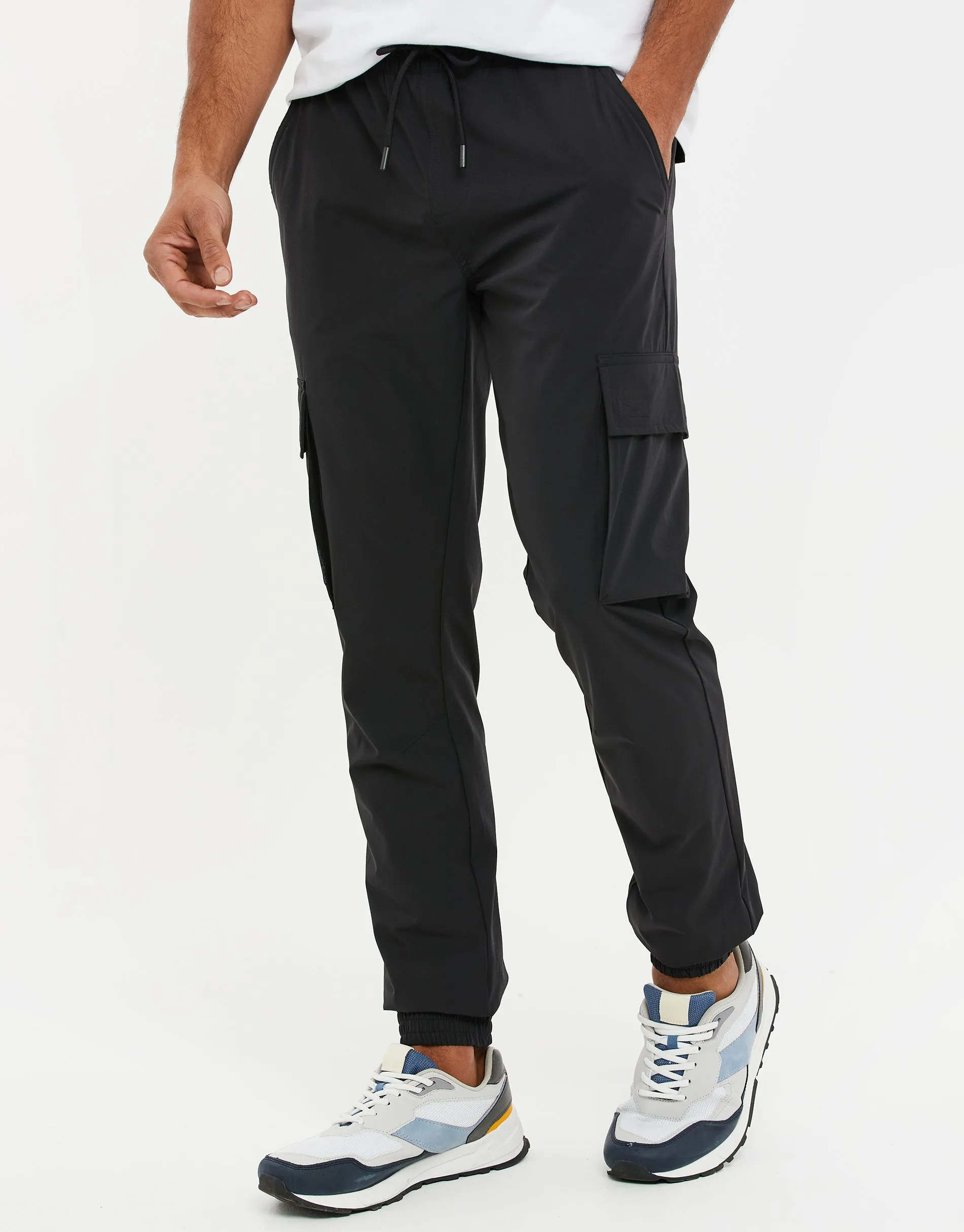 Men's Black Cargo Trousers sold by Threadbare