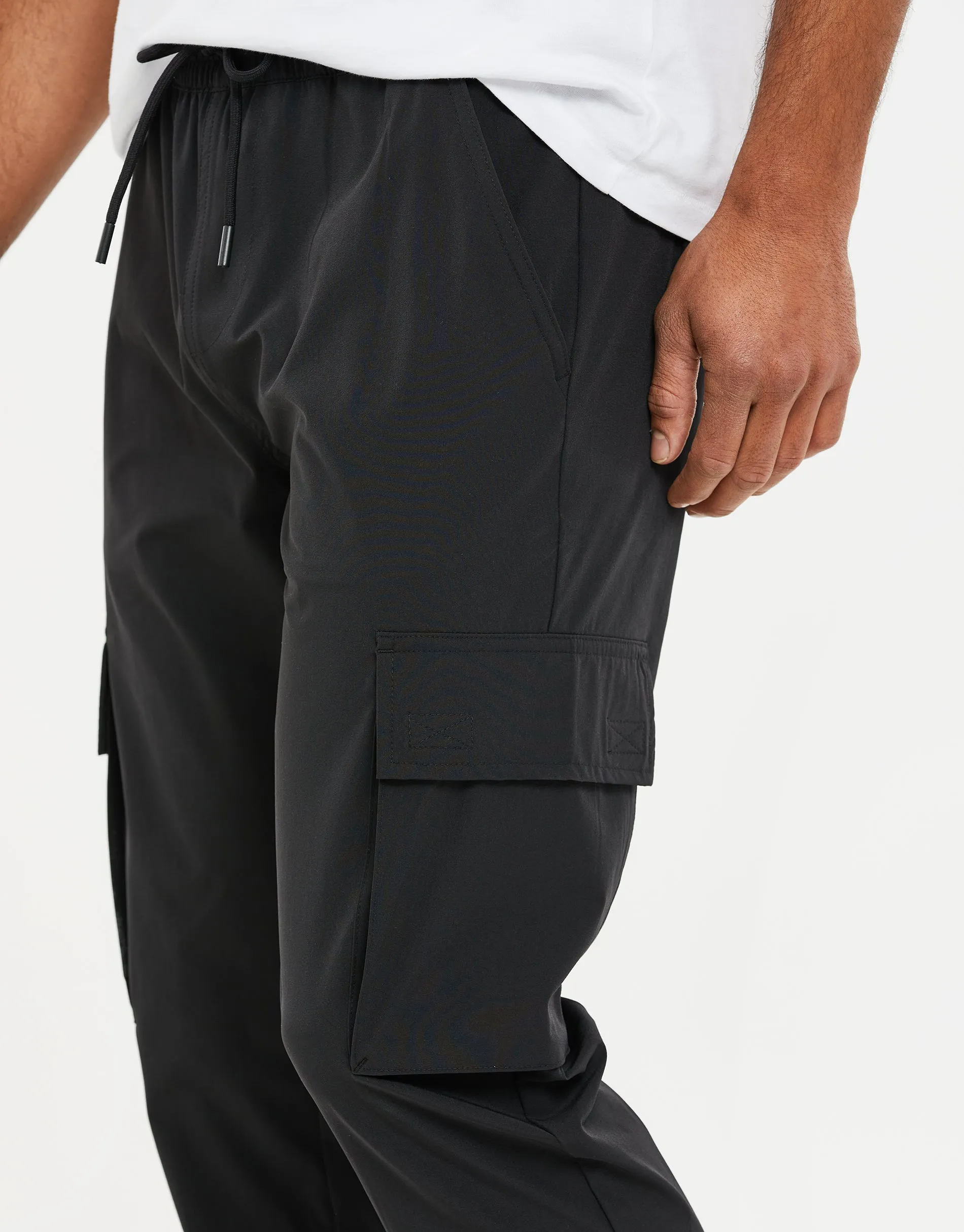 Men's Black Cargo Trousers sold by Threadbare product image thumbnail 4
