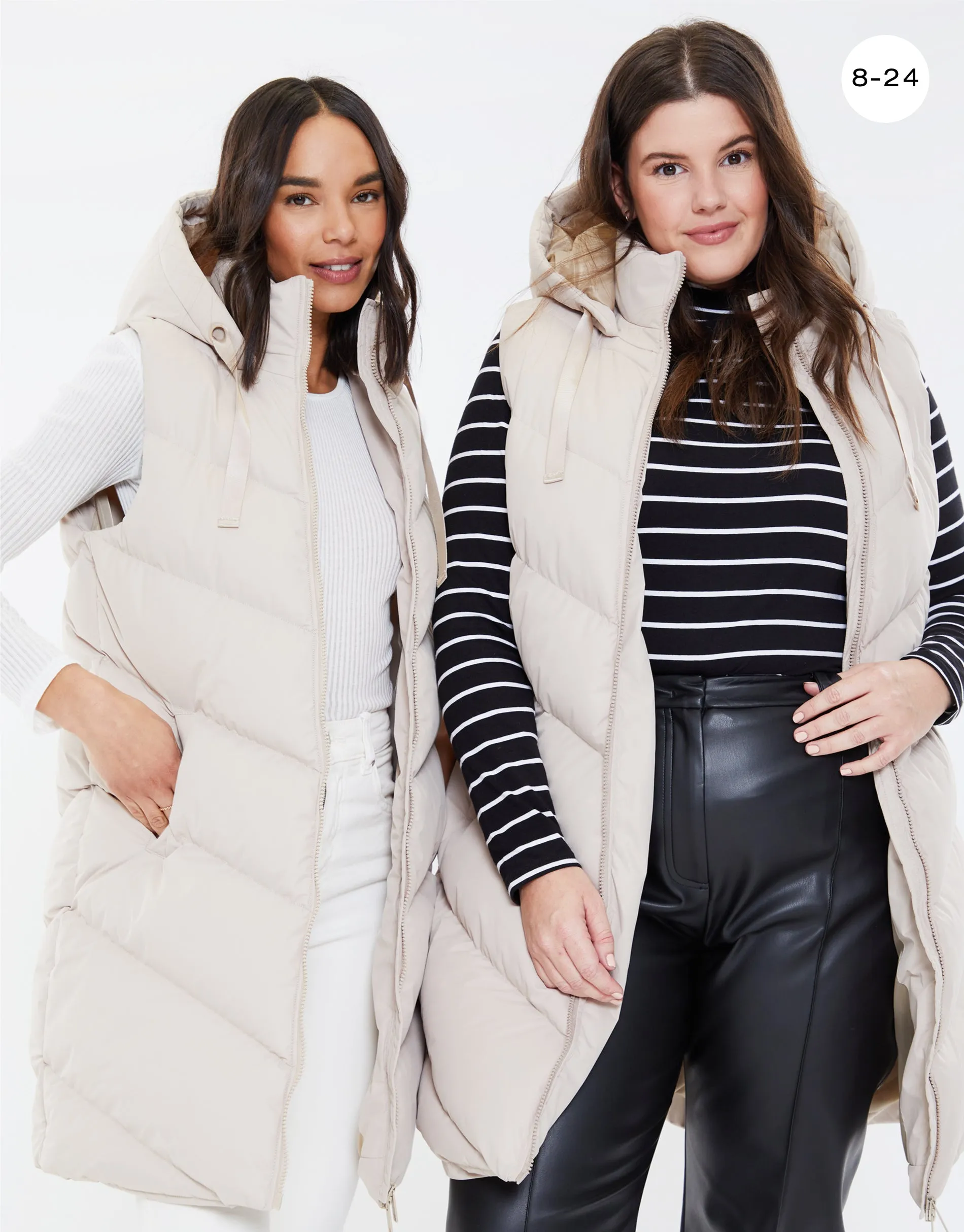 Women's Stone Longline Padded Gilet sold by Threadbare product image thumbnail 5