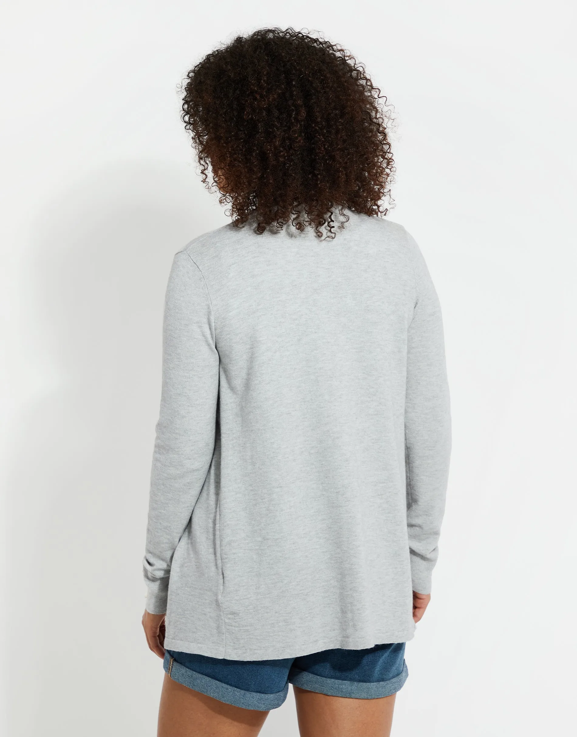 Women's Grey Waterfall Edge Cardigan sold by Threadbare product image thumbnail 2