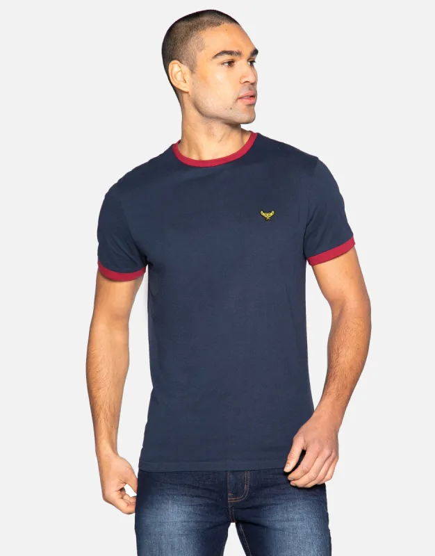 Men's Navy Crew Neck T-Shirt sold by Threadbare