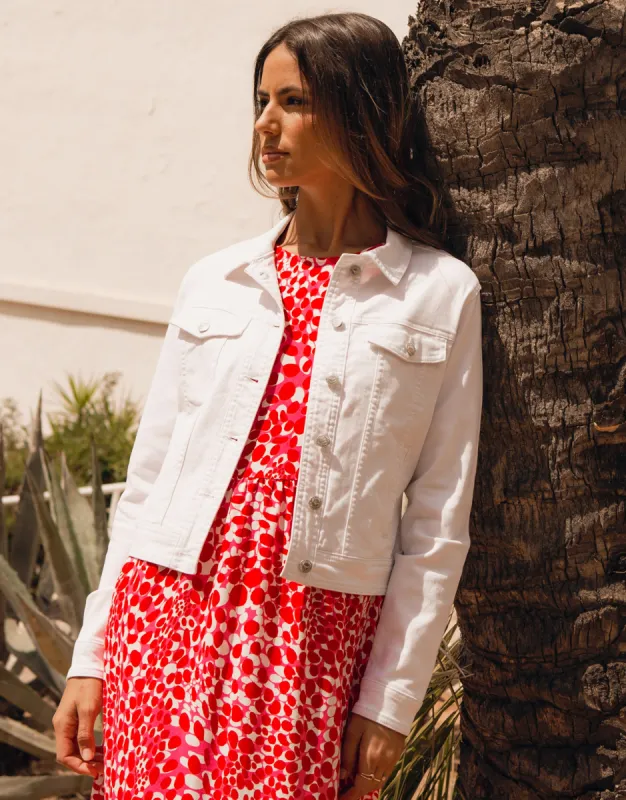 Women's White Stretch Denim Jacket sold by Threadbare