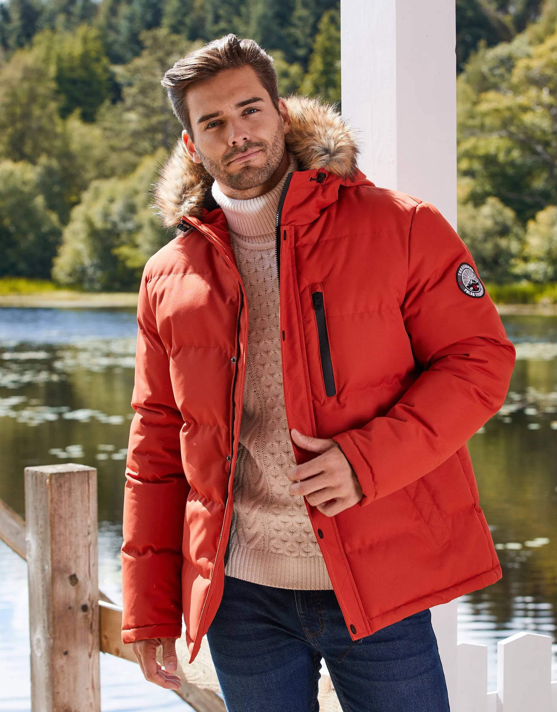 Men's Rust Parka Jacket sold by Threadbare