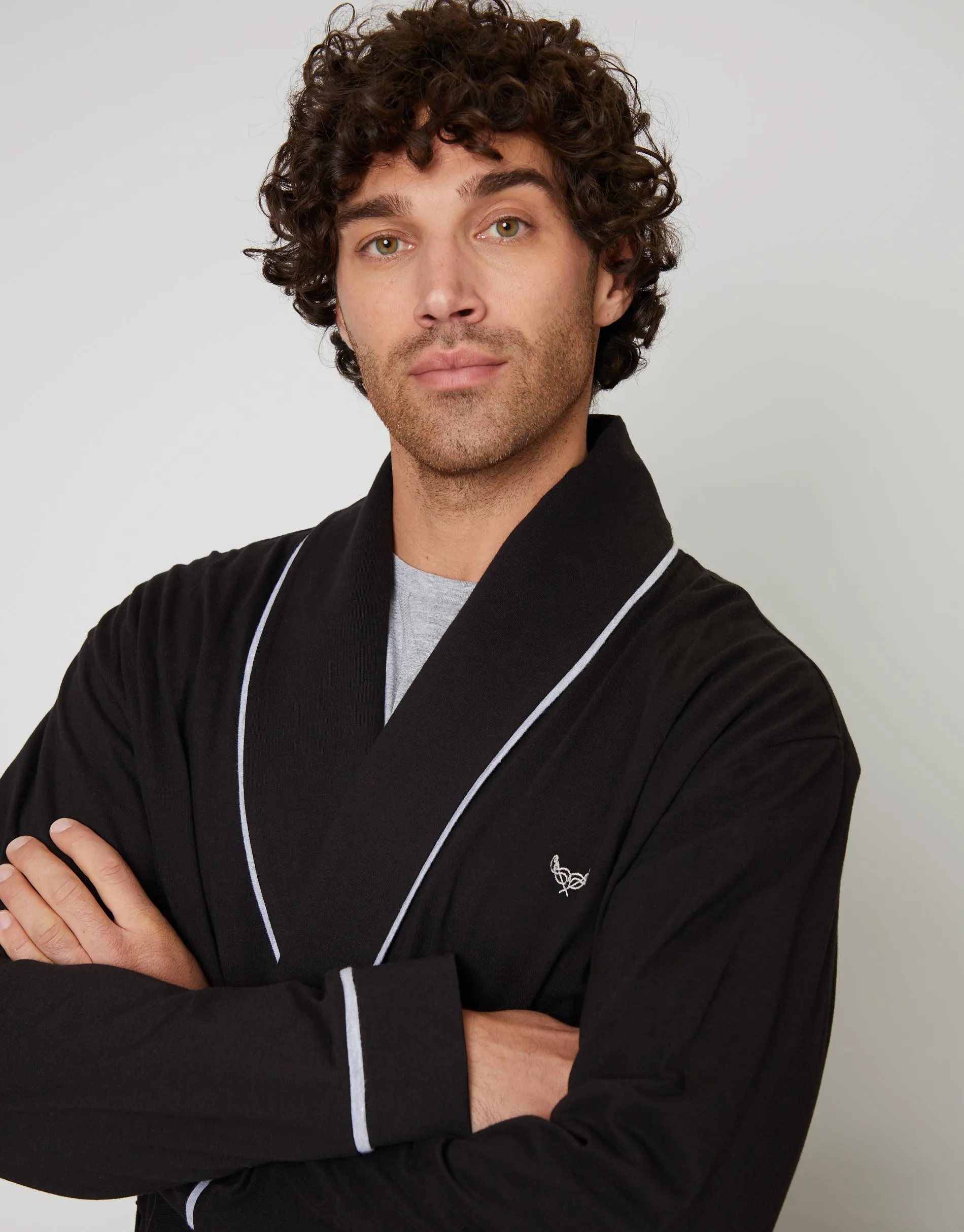 Threadbare Men's Black Lightweight Dressing Gown sold by Threadbare product image thumbnail 4