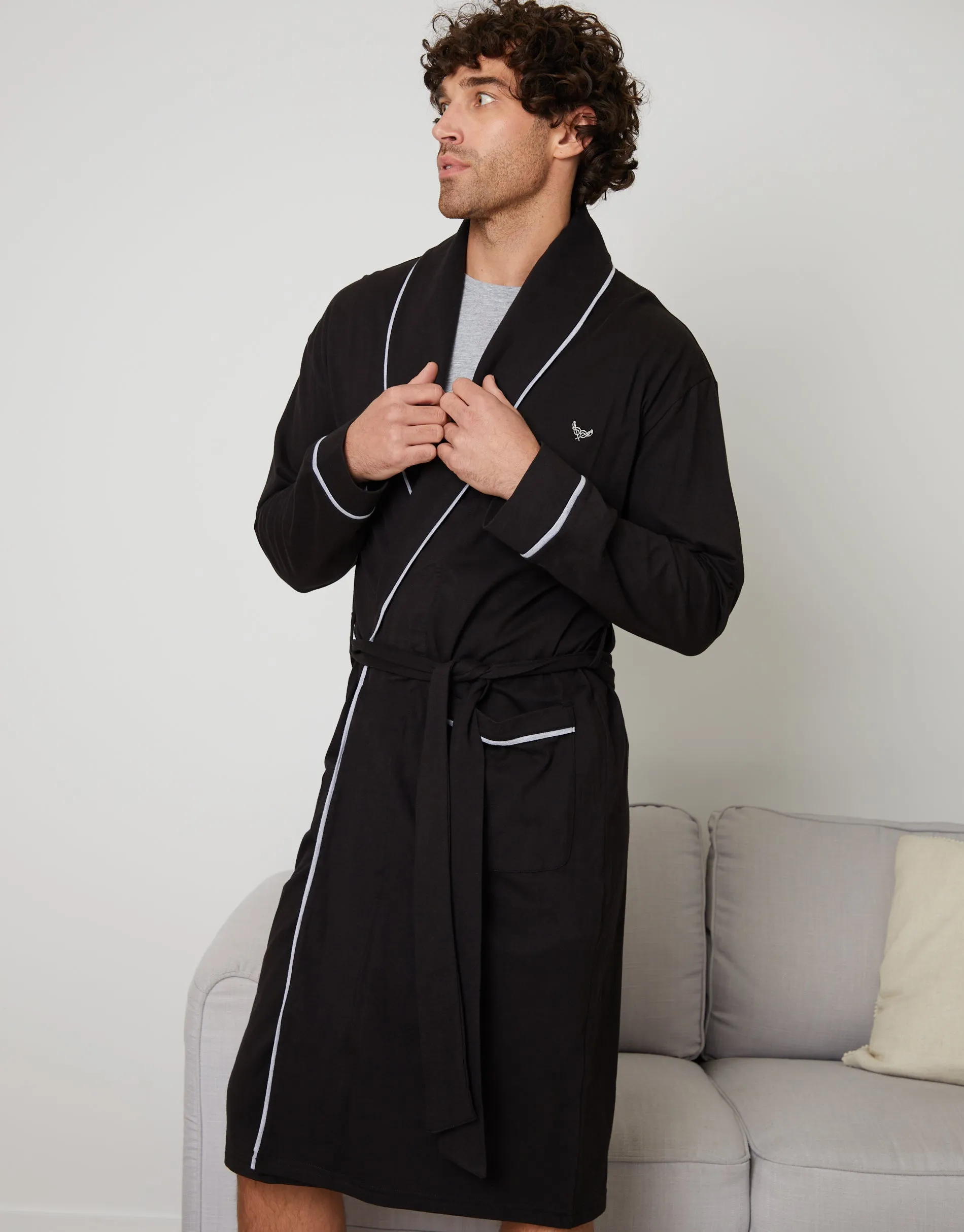 Threadbare Men's Black Lightweight Dressing Gown sold by Threadbare