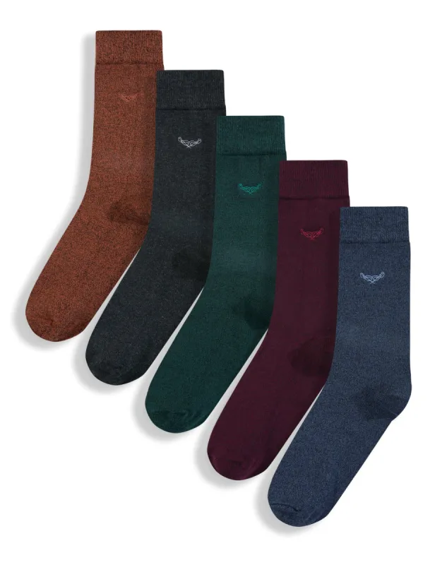 Men's Colour Marl Mix Plain Socks (5 Pack) made by Threadbare