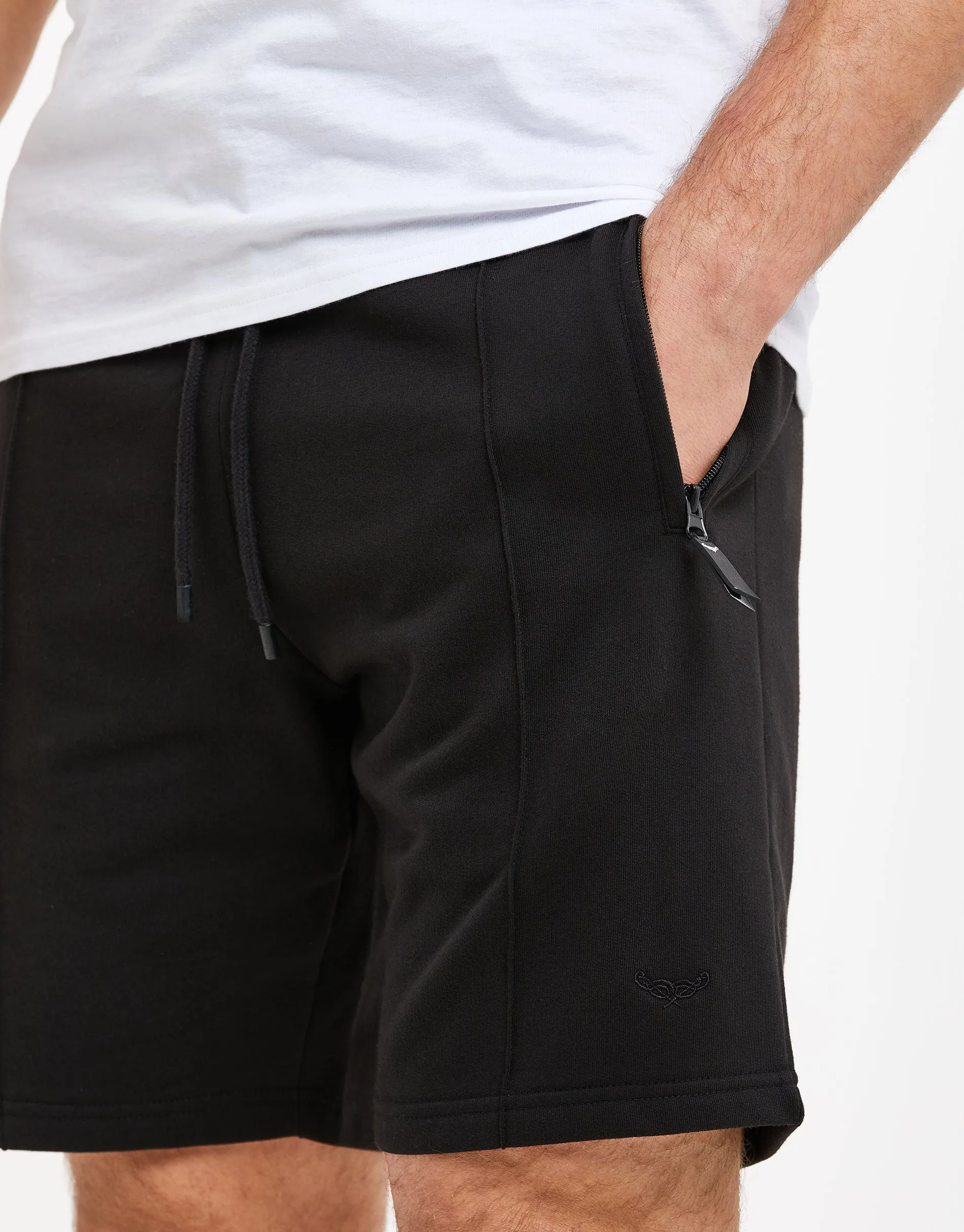 Men's Black Fleece Sweat Shorts sold by Threadbare product image thumbnail 4