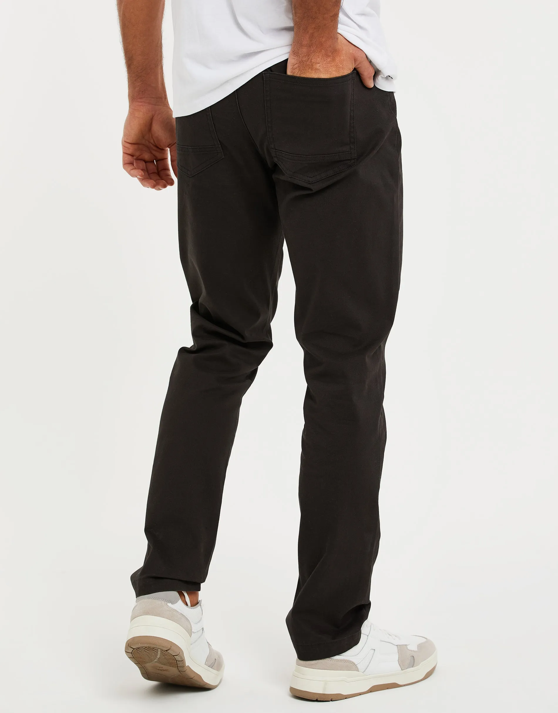 Men's Black Drawcord Chino Trousers sold by Threadbare product image thumbnail 2