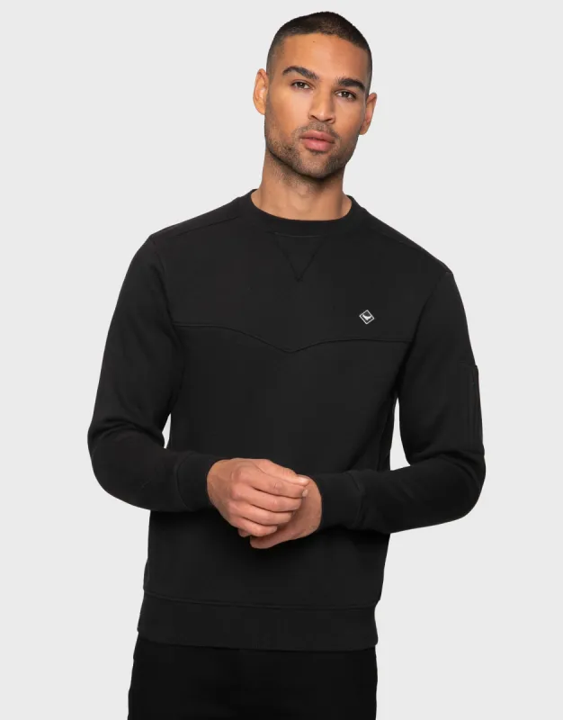 Men's Black Crew Neck Sweatshirt sold by Threadbare