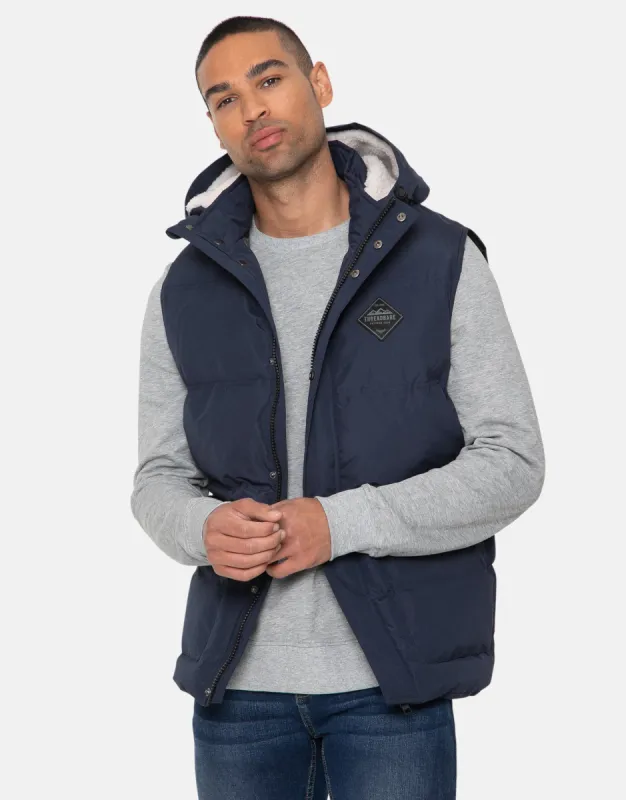 Men's Navy Quilted Gilet sold by Threadbare
