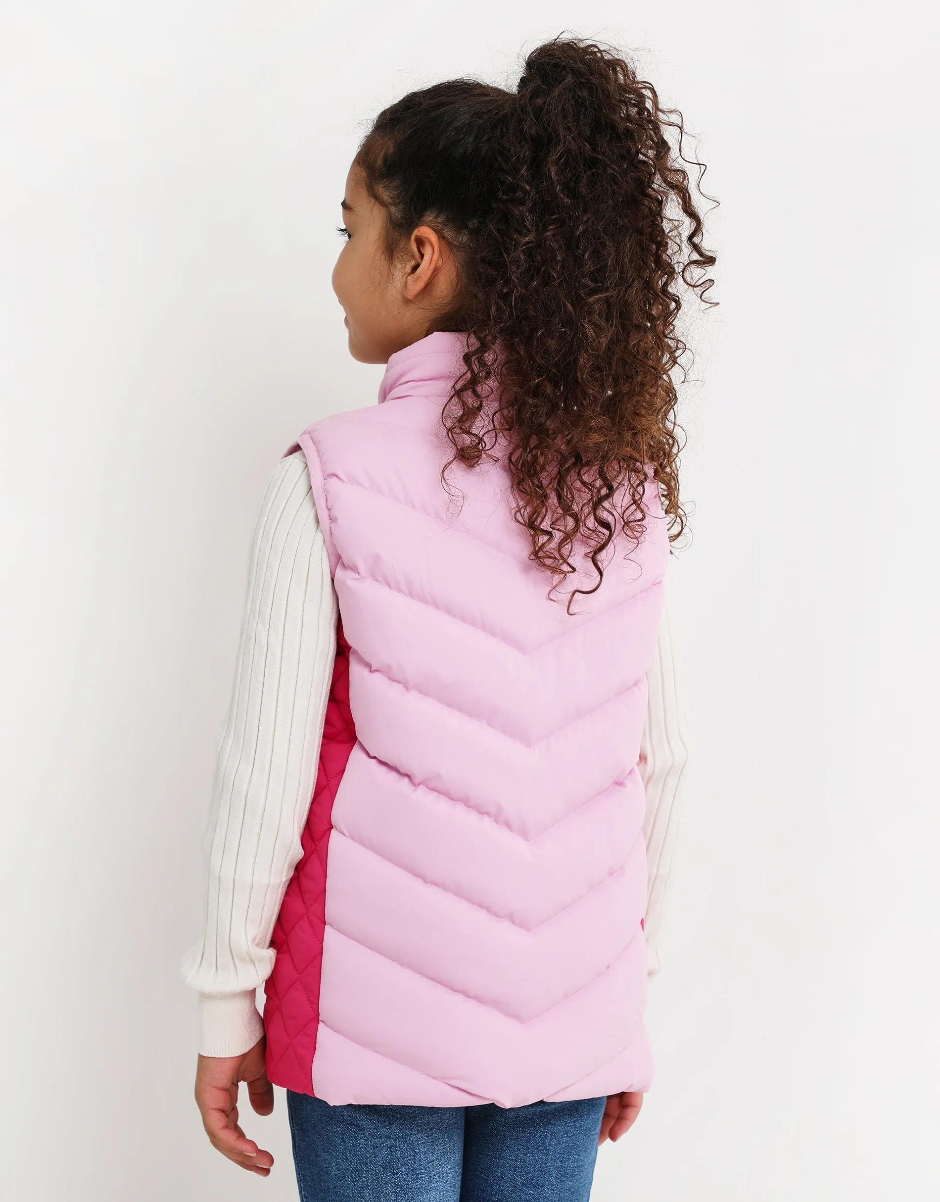 Girls' Pink Quilted Gilet sold by Threadbare product image thumbnail 2