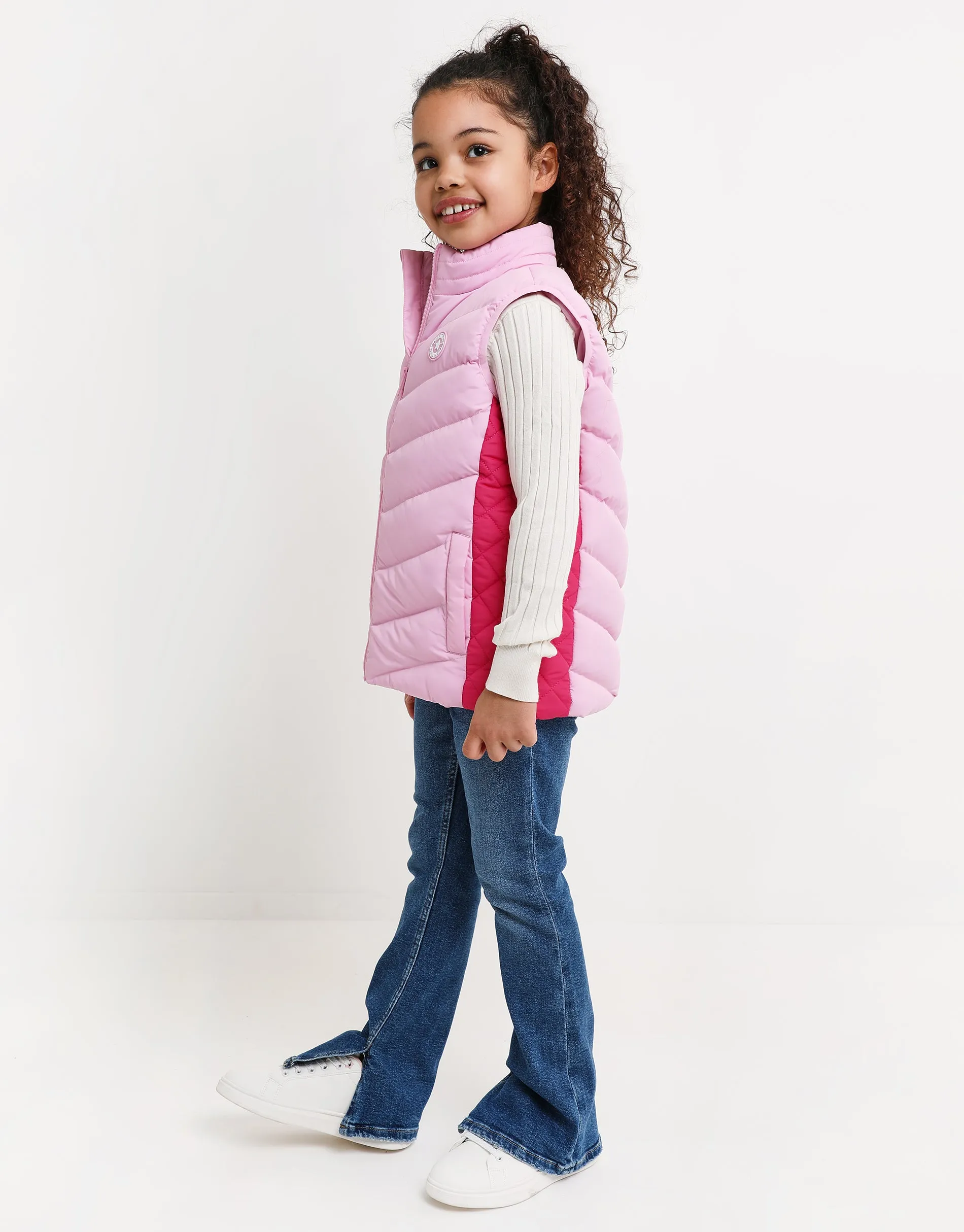 Girls' Pink Quilted Gilet sold by Threadbare product image thumbnail 3