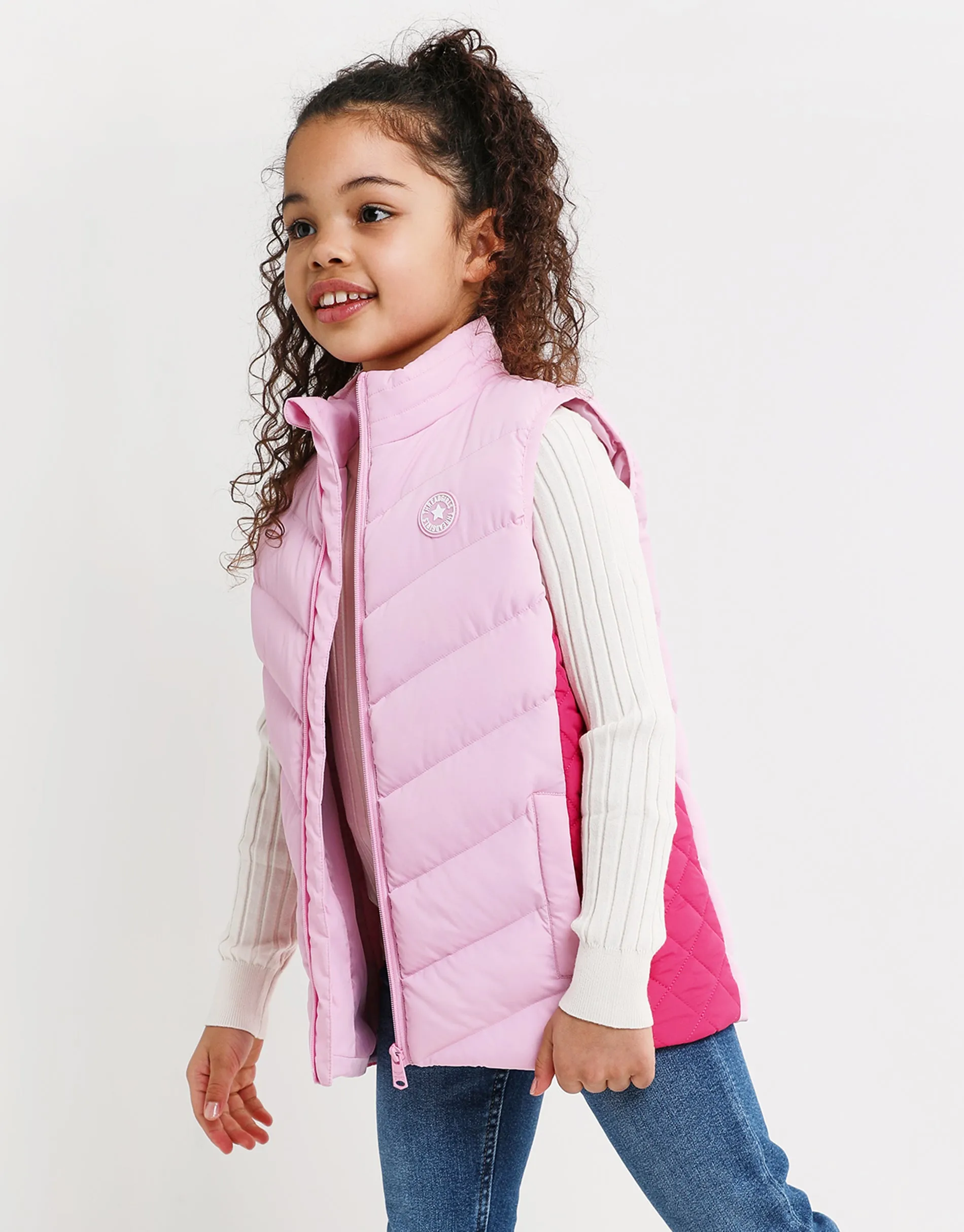 Girls' Pink Quilted Gilet sold by Threadbare